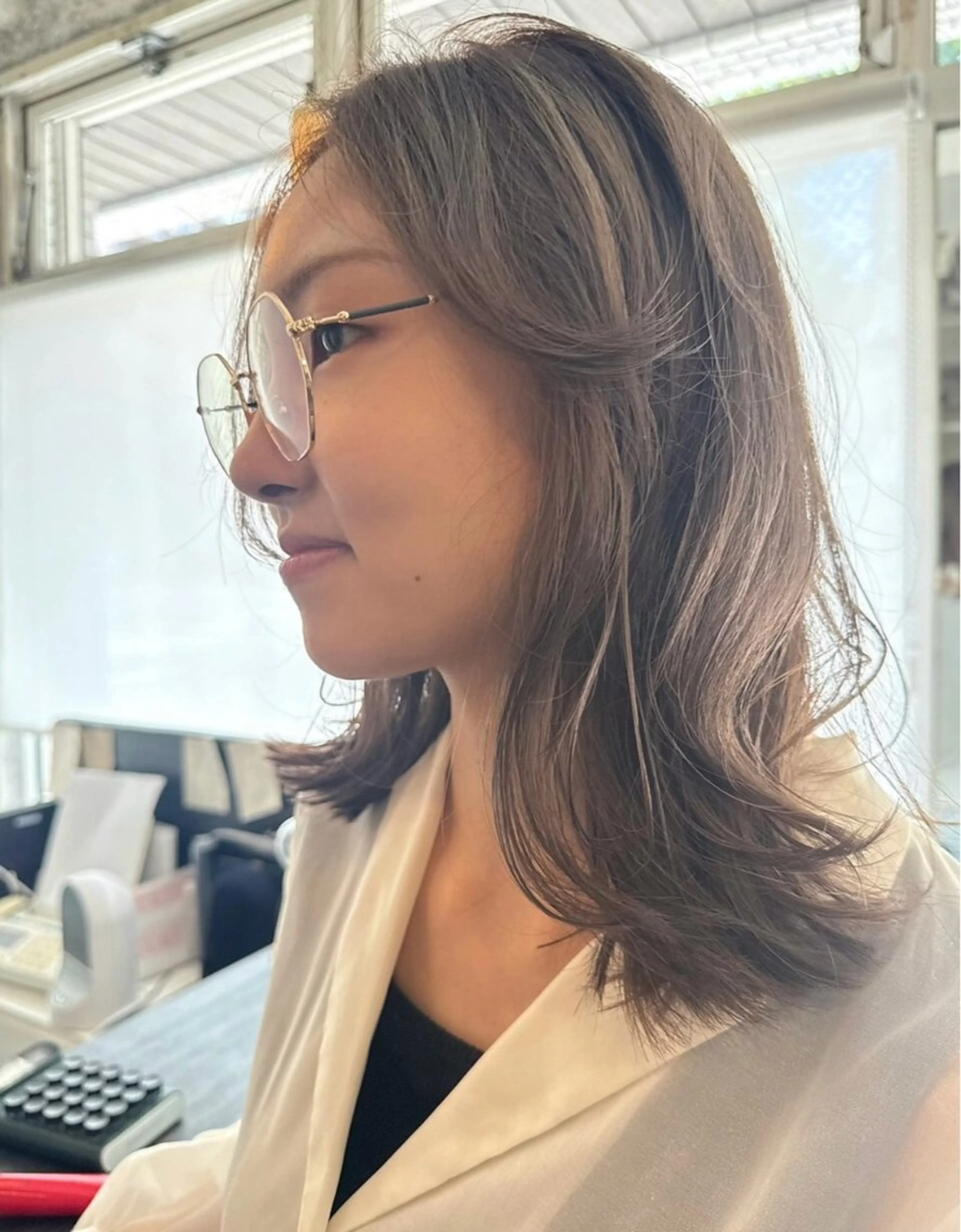 セミロング カラー tity 田中 結生のヘアスタイル