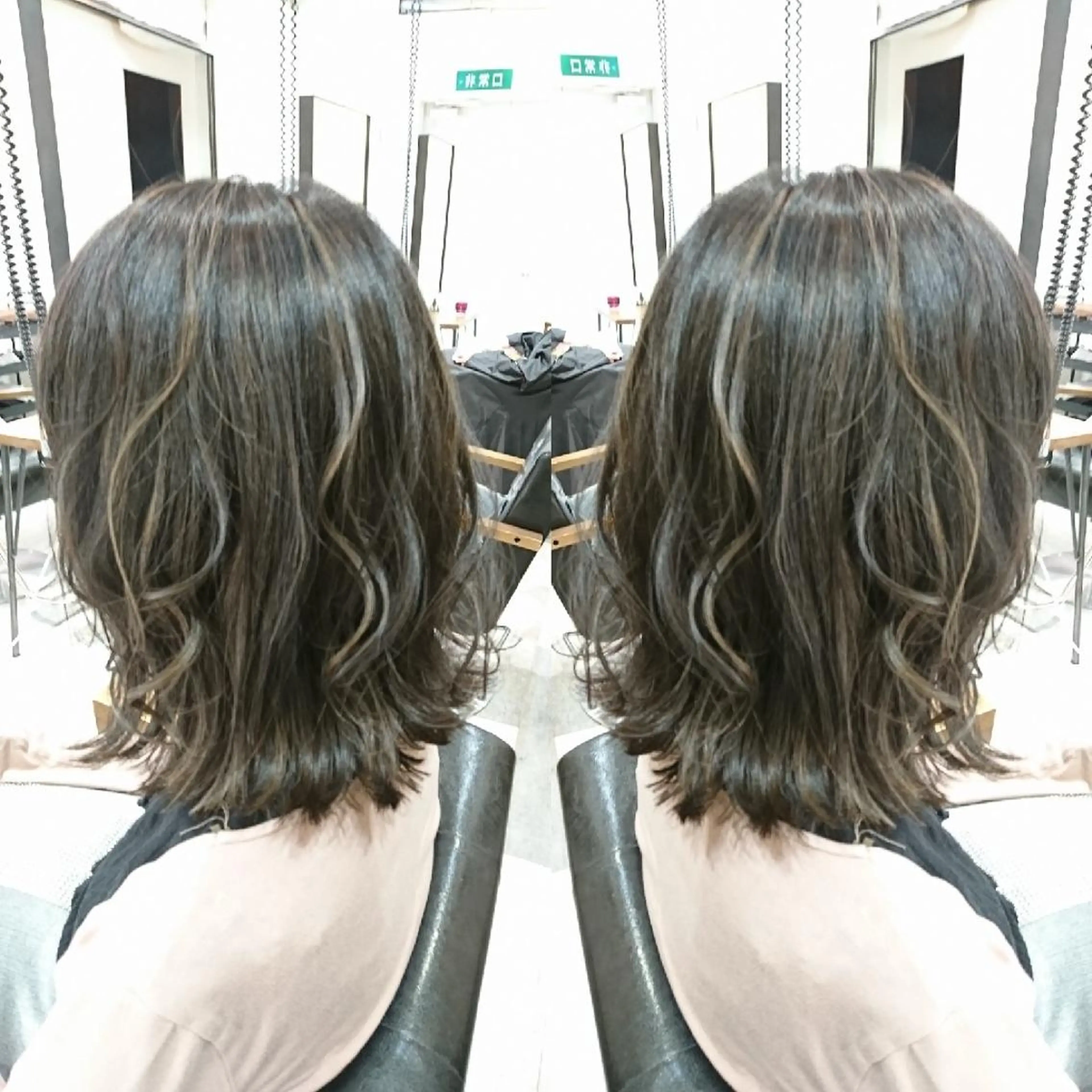 ミディアム カラー イルミナカラー 外ハネヘア ACROあべの店所属・艶カラー/インナー /グラデ/大西小百合のヘアスタイル