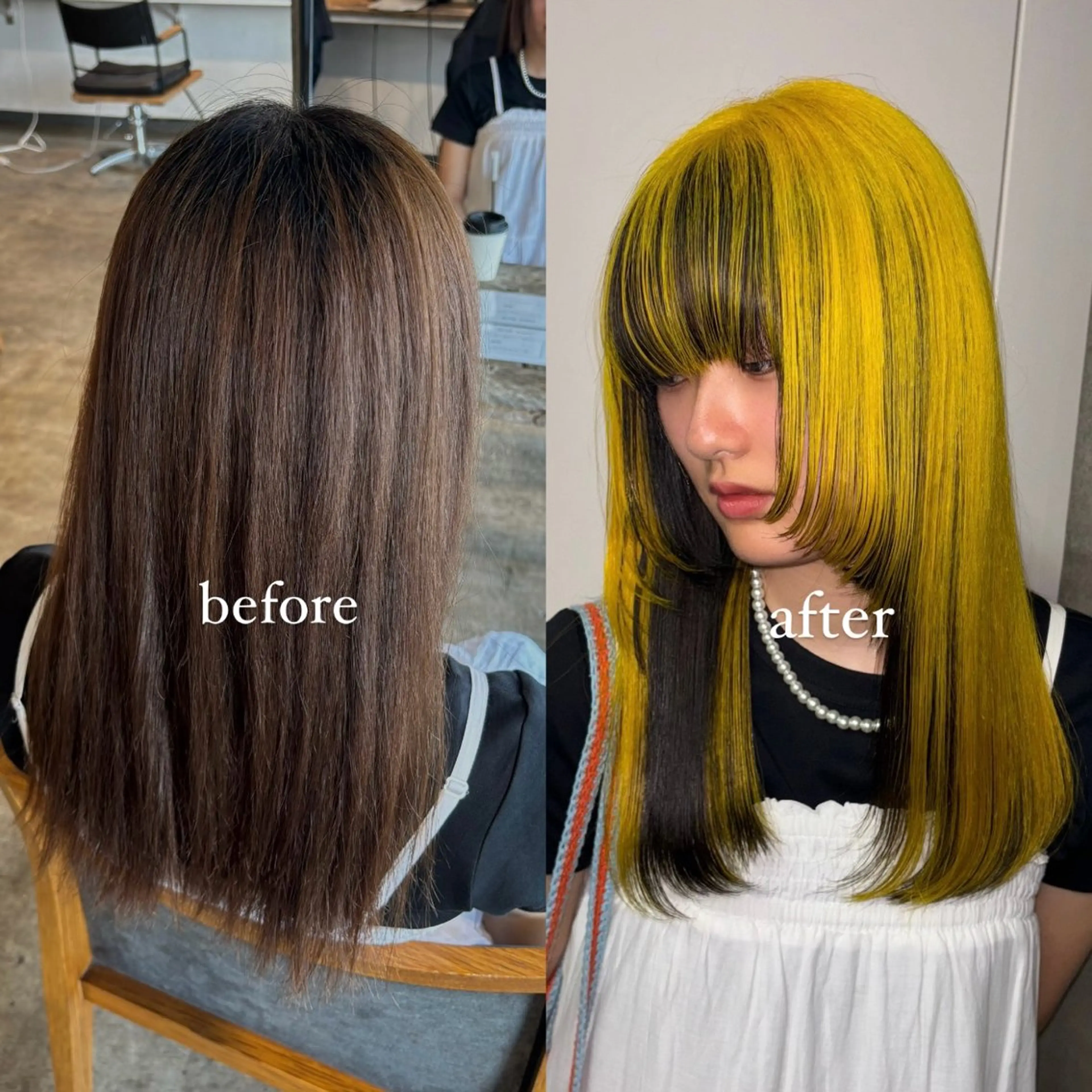 セミロング カラー 💫miyu💫デザ インカラー/アレンジのヘアスタイル