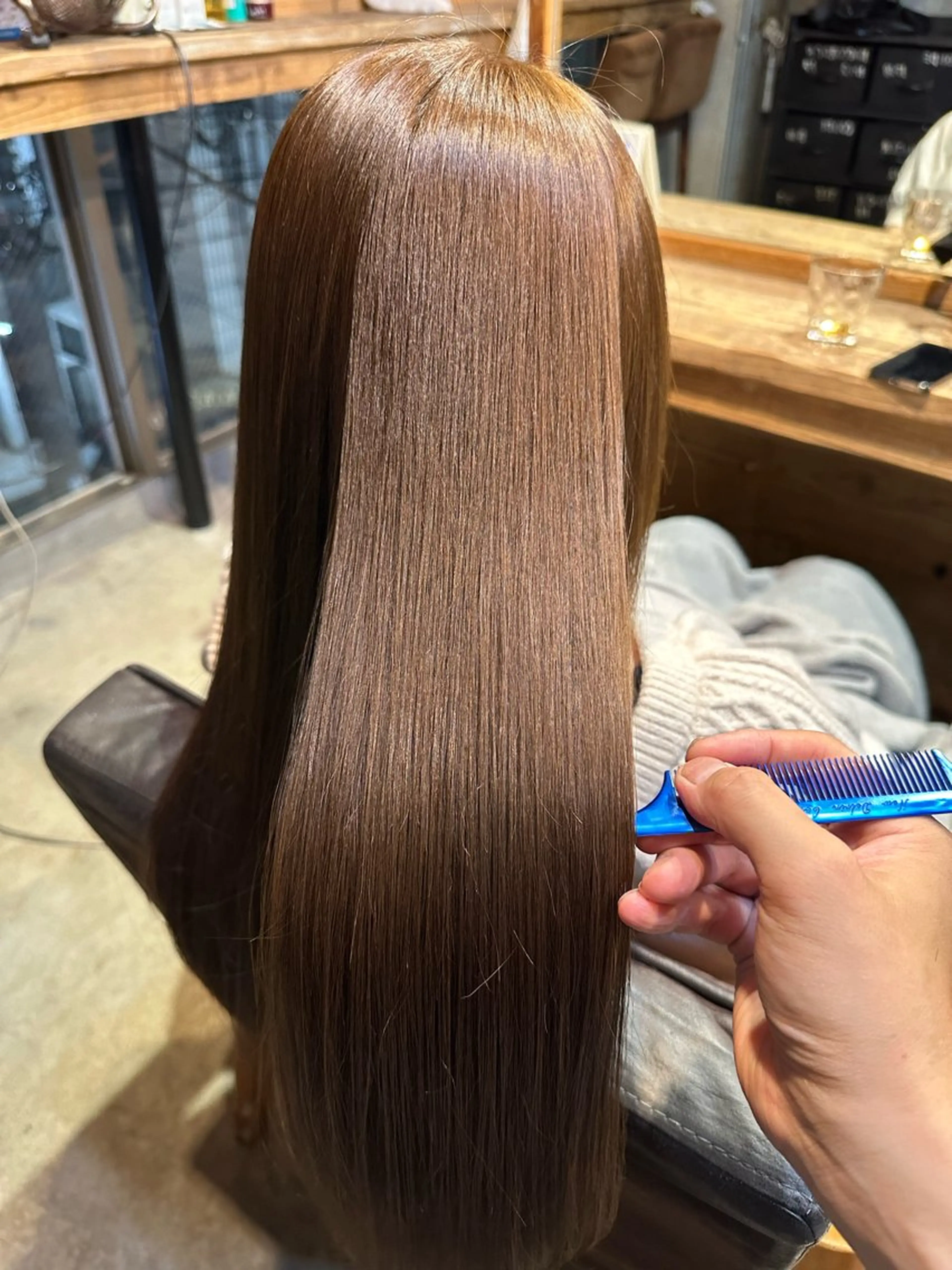 𓈒🫧 ͛髪質改善🪽シームレストリートメント➕ヘアカラー(🛁極ツヤ*トリートメントとワンカラー)の写真