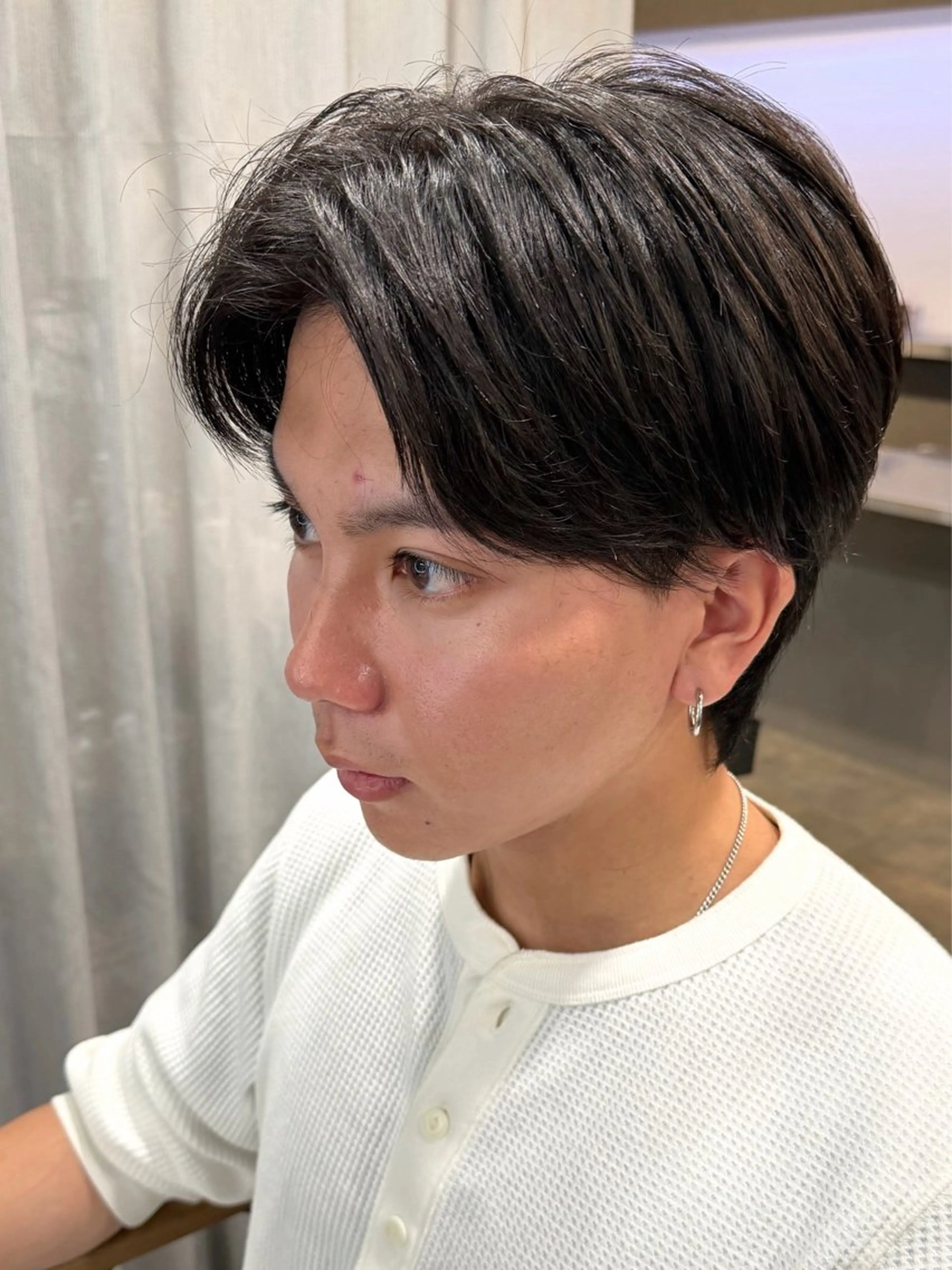 メンズ センターパート カルマパーマ メンズ韓国風 マッシュウルフ マッシュ Li'a【リア】 ANNAのヘアスタイル