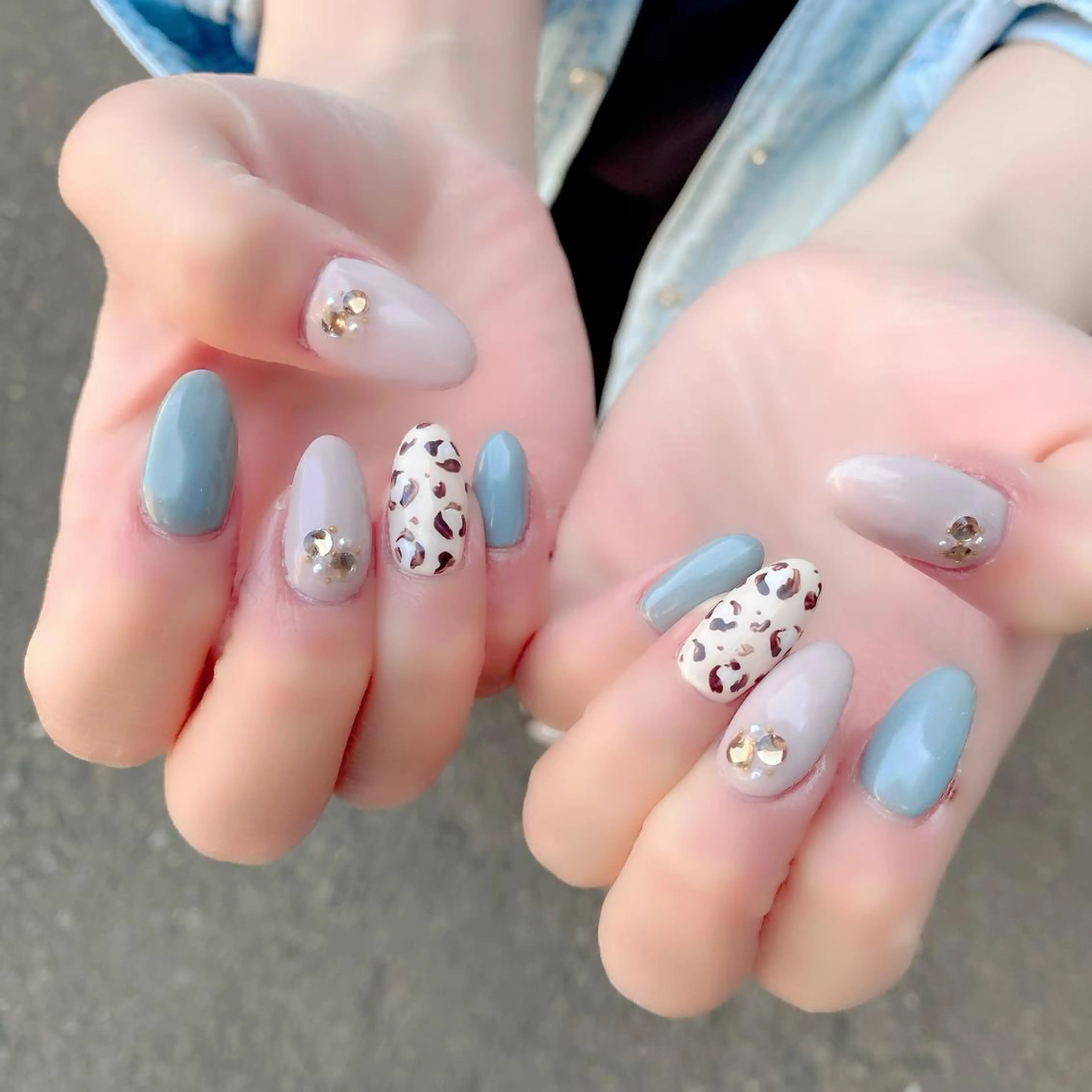 ネイル アニマル柄 ピンク ピンクベージュ 春ネイル ハンドネイル Salon Ｋのネイルデザイン