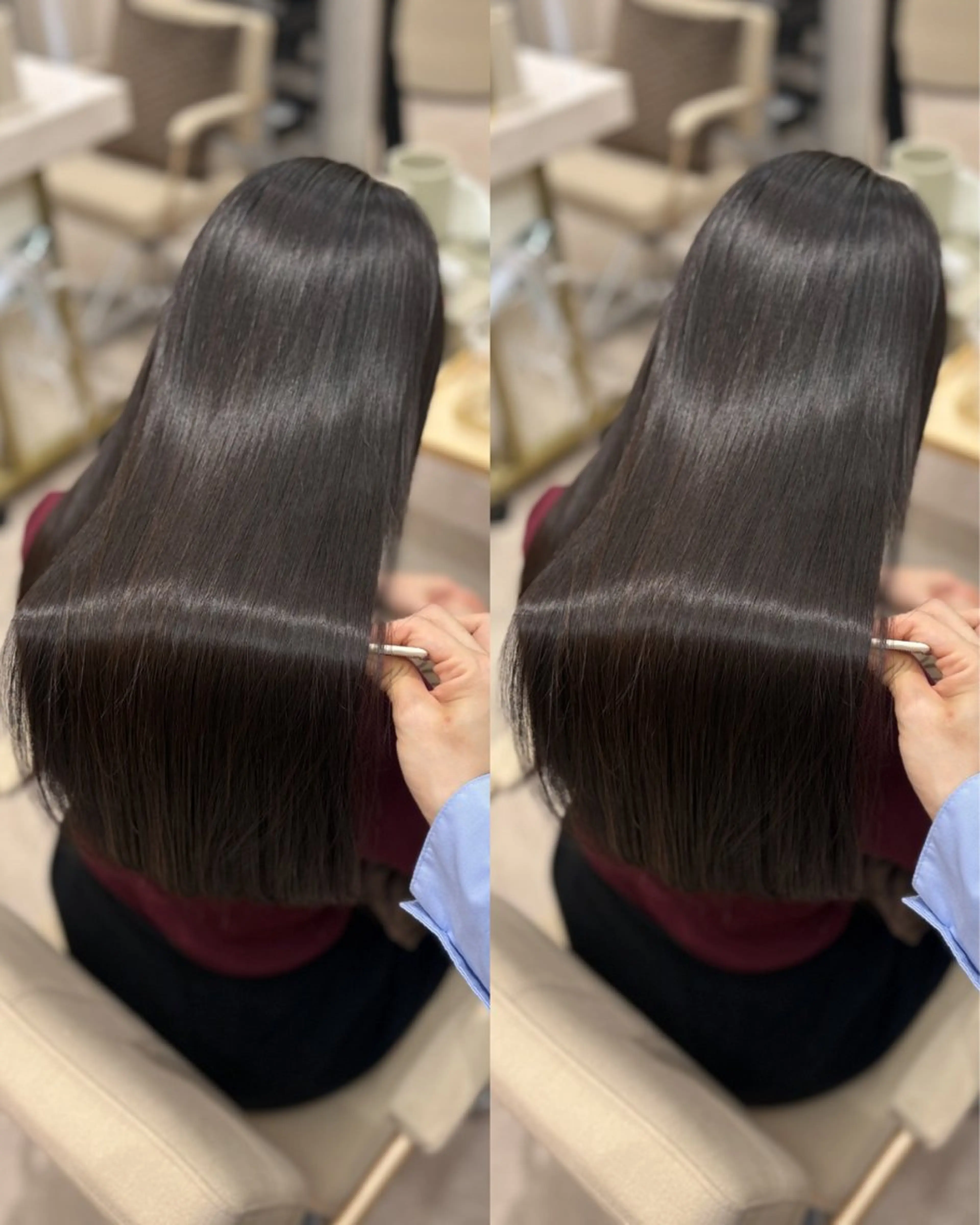 【平日期間限定】💫うる艶思わず触りたくなる💫自社開発sinsiaストレート＋前髪カットの写真