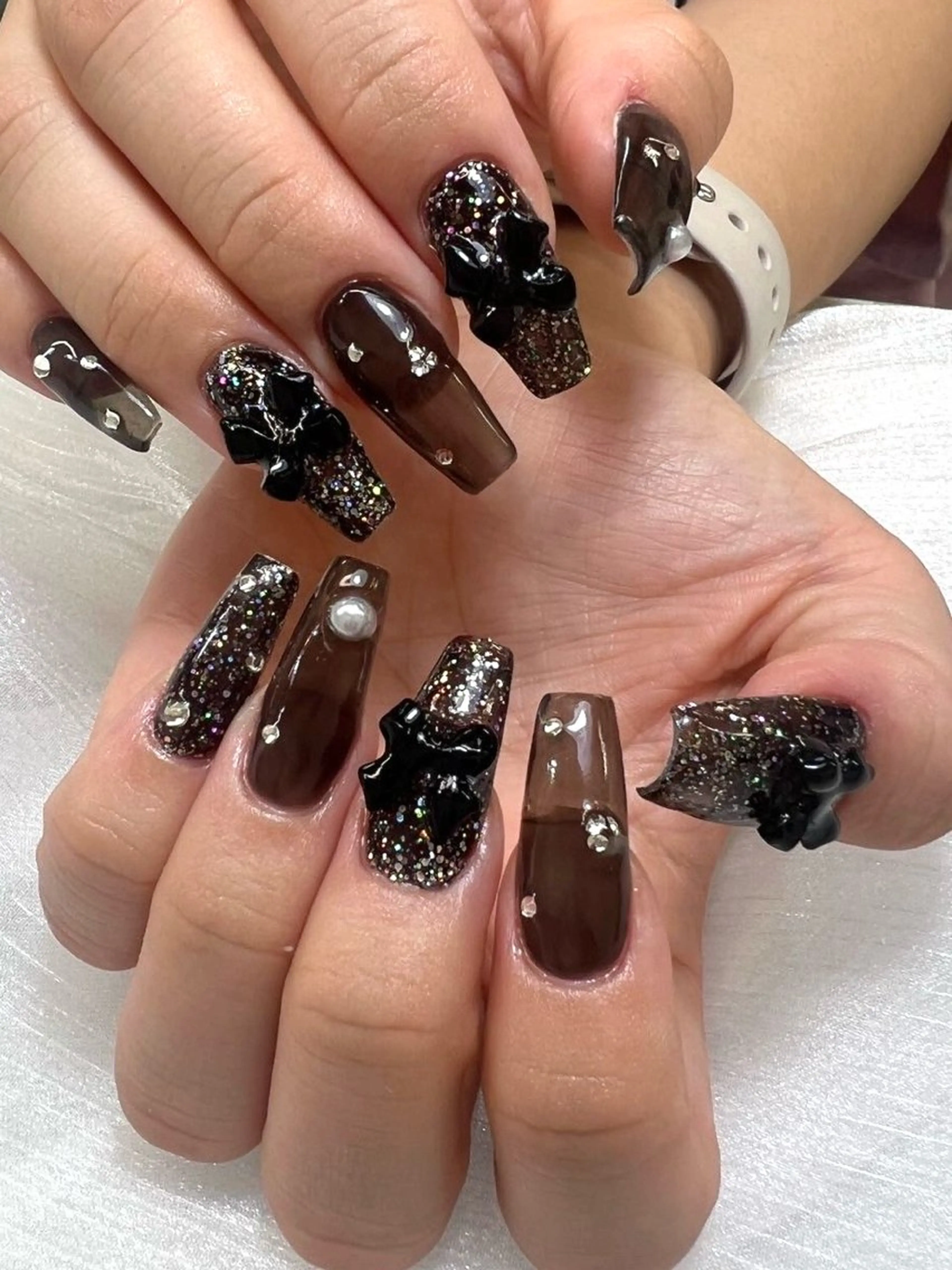 ネイル リボン スカルプネイル ネイルチップ ハンドネイル Painty nailのネイルデザイン