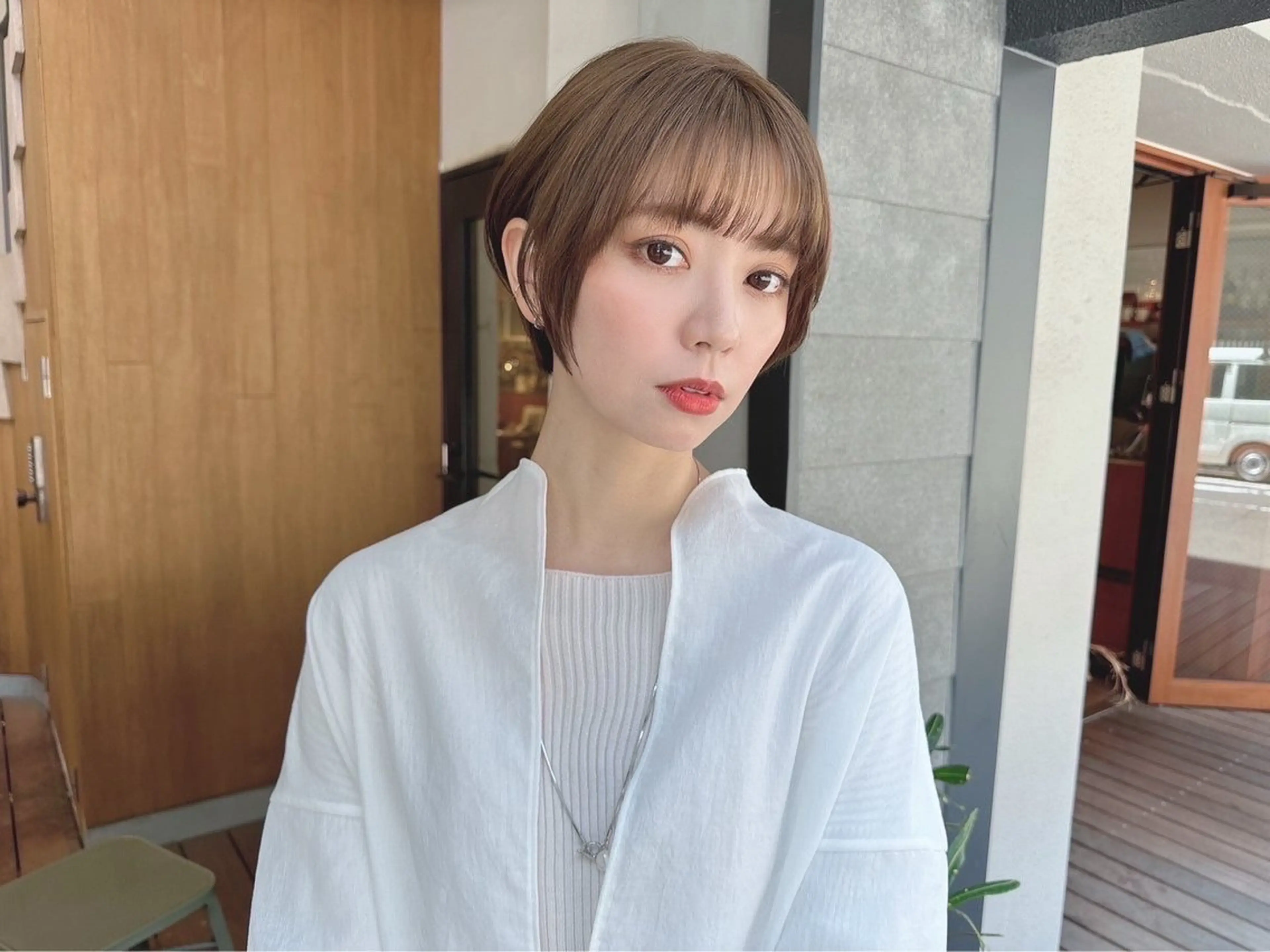 ショート かわいい艶カラー🎀 ナカニシアチカのヘアスタイル
