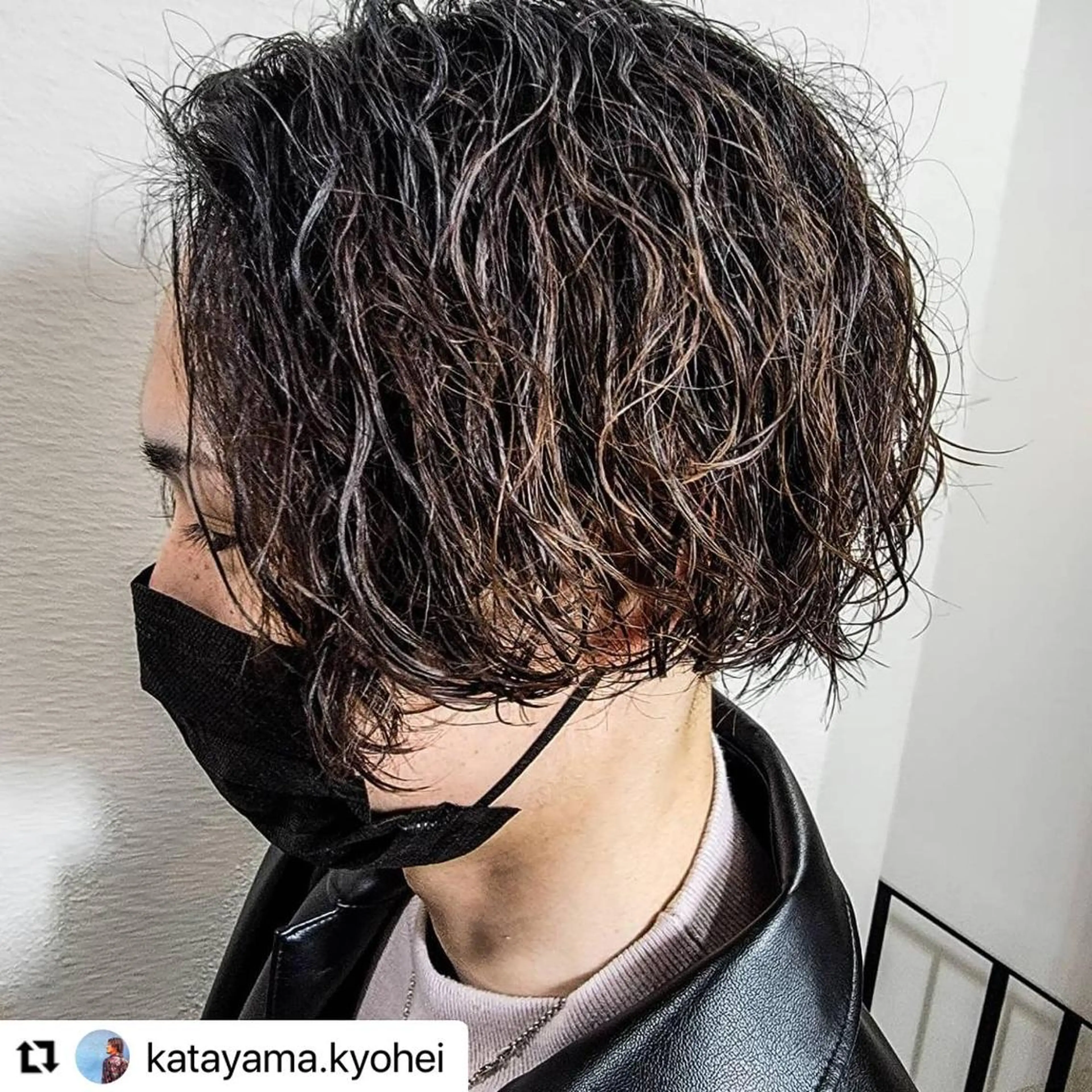 ミディアム カラー メンズ ミディアムパーマ センターパート メンズパーマ 🩷Eny terrace🩷のヘアスタイル