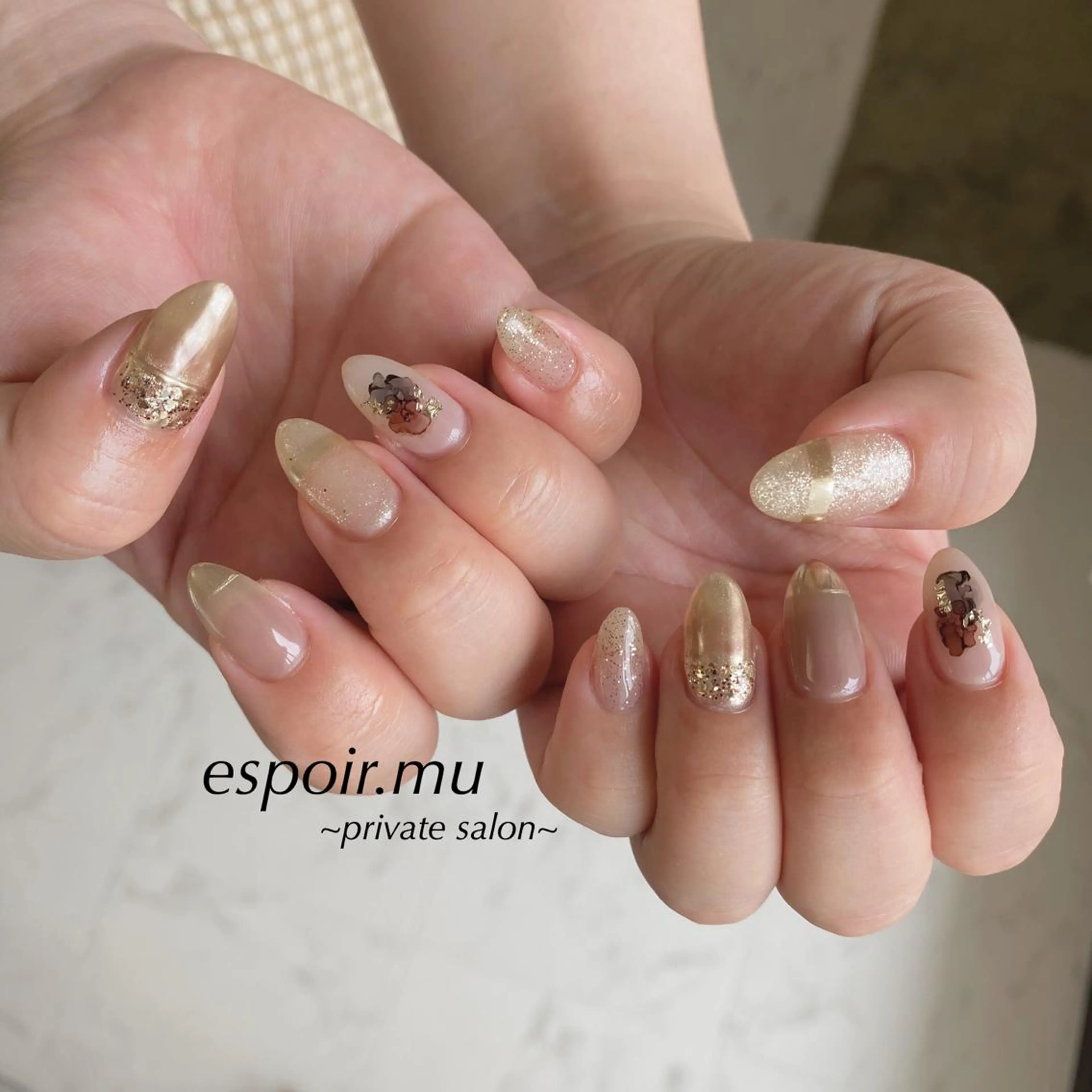 ロング ネイル espoir. muのネイルデザイン