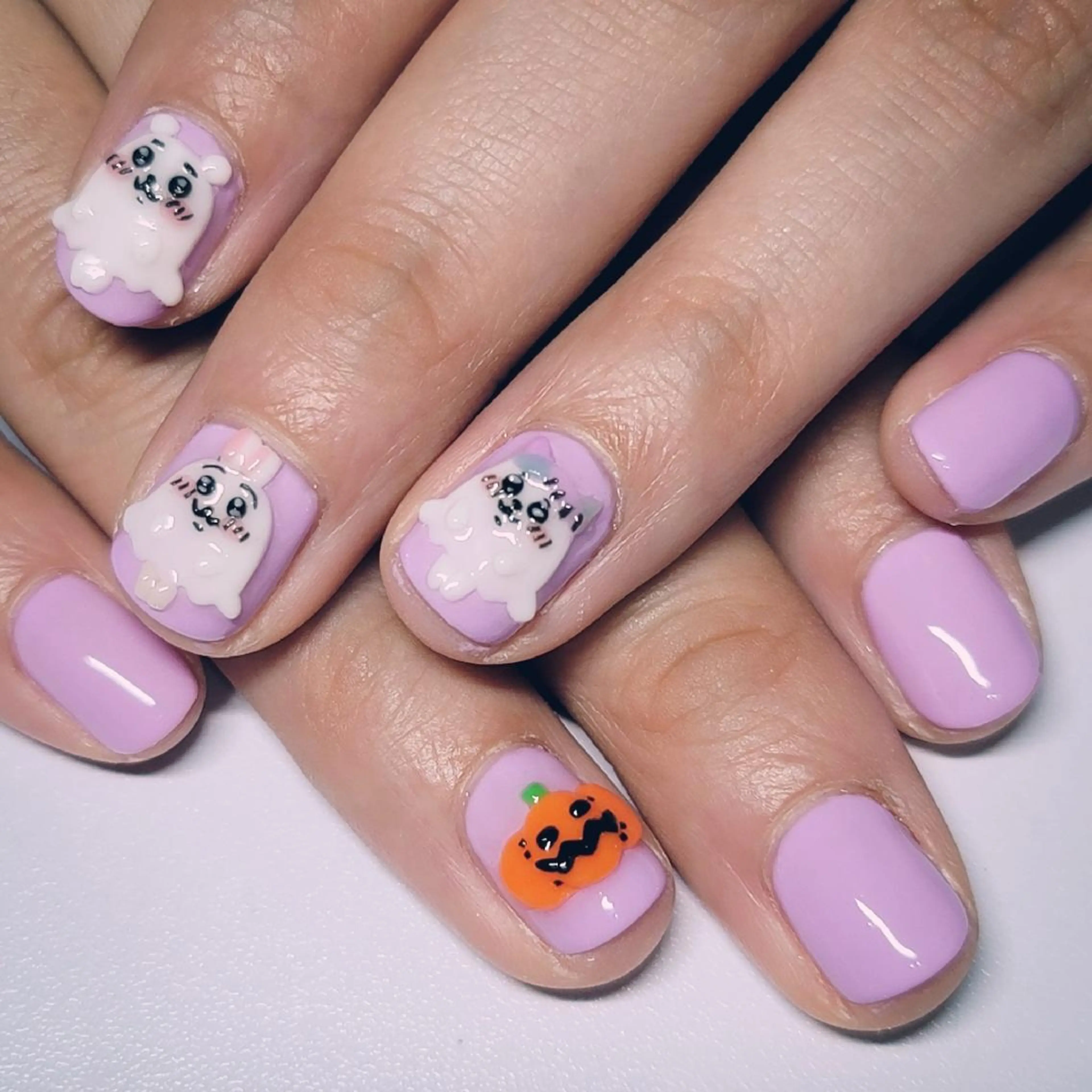 ネイル ハロウィン 氷ネイル・うるうるネイル ワンカラーネイル パステルネイル ハンドネイル よしだ ひろきのネイルデザイン