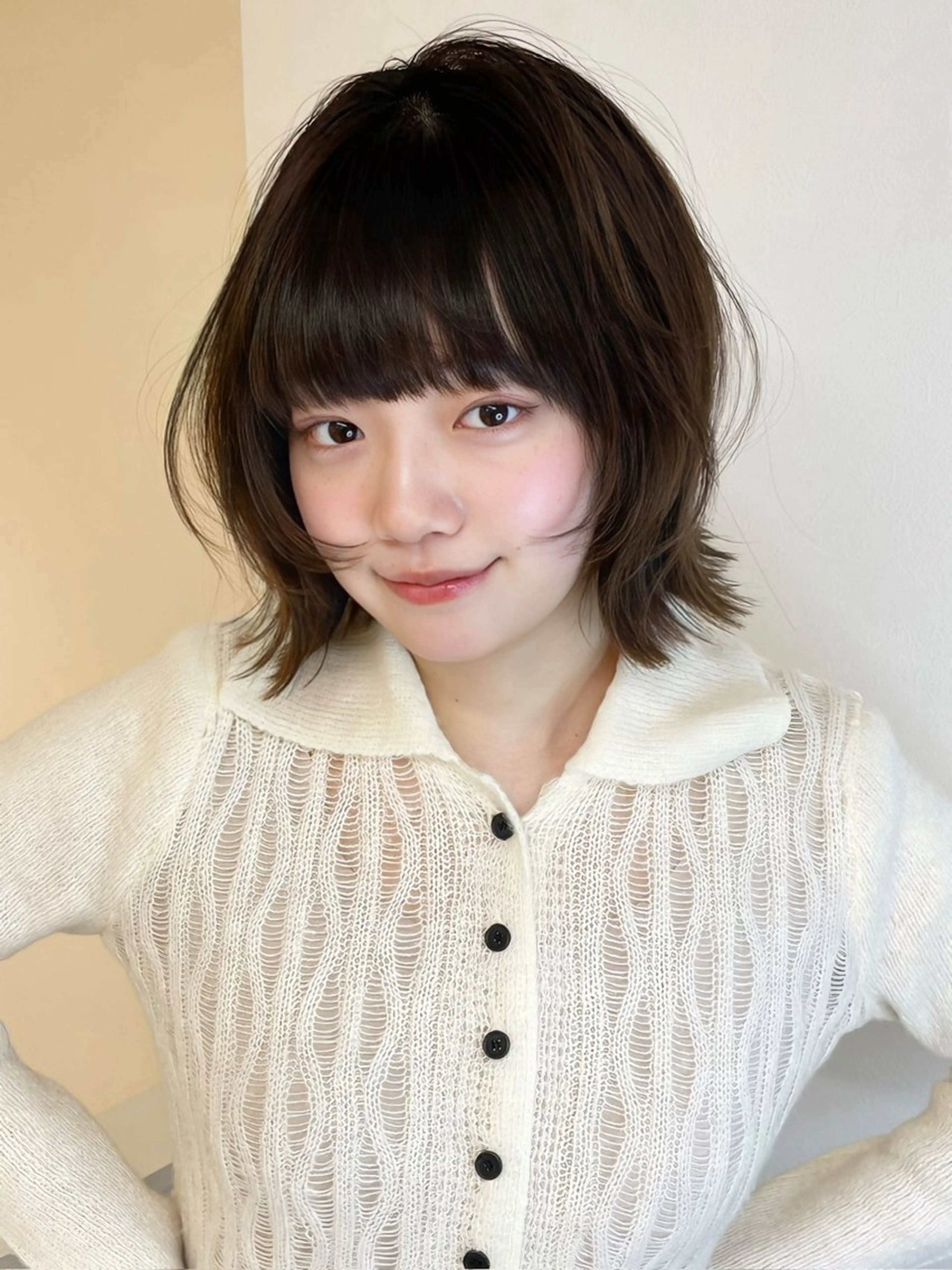 ミディアム カット ヘアカラー トリートメント ウルフカット/ボブ りなのヘアスタイル