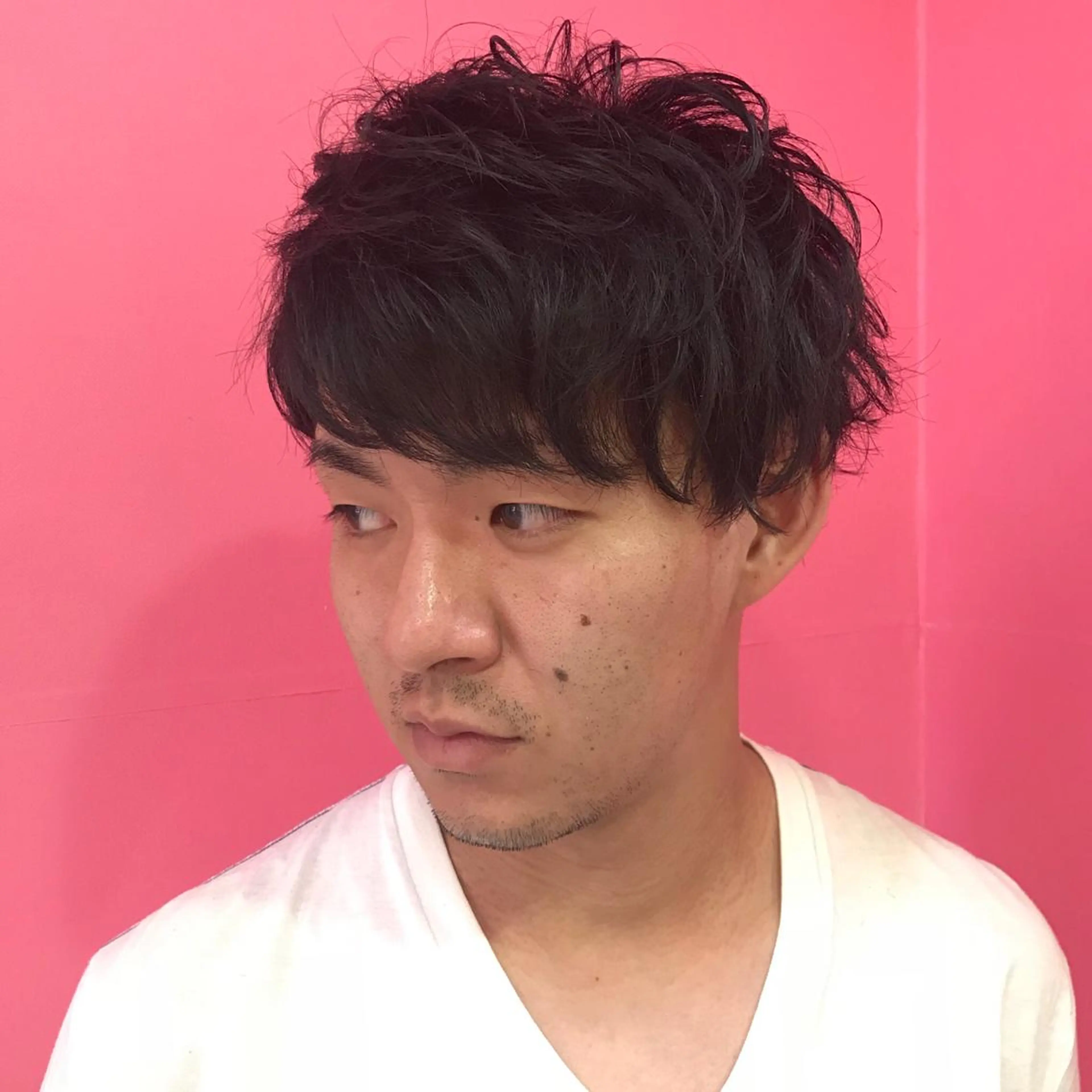 ショート パーマ メンズ メンズパーマ ショートヘア ニュアンスパーマ カット Vir by browのヘアスタイル