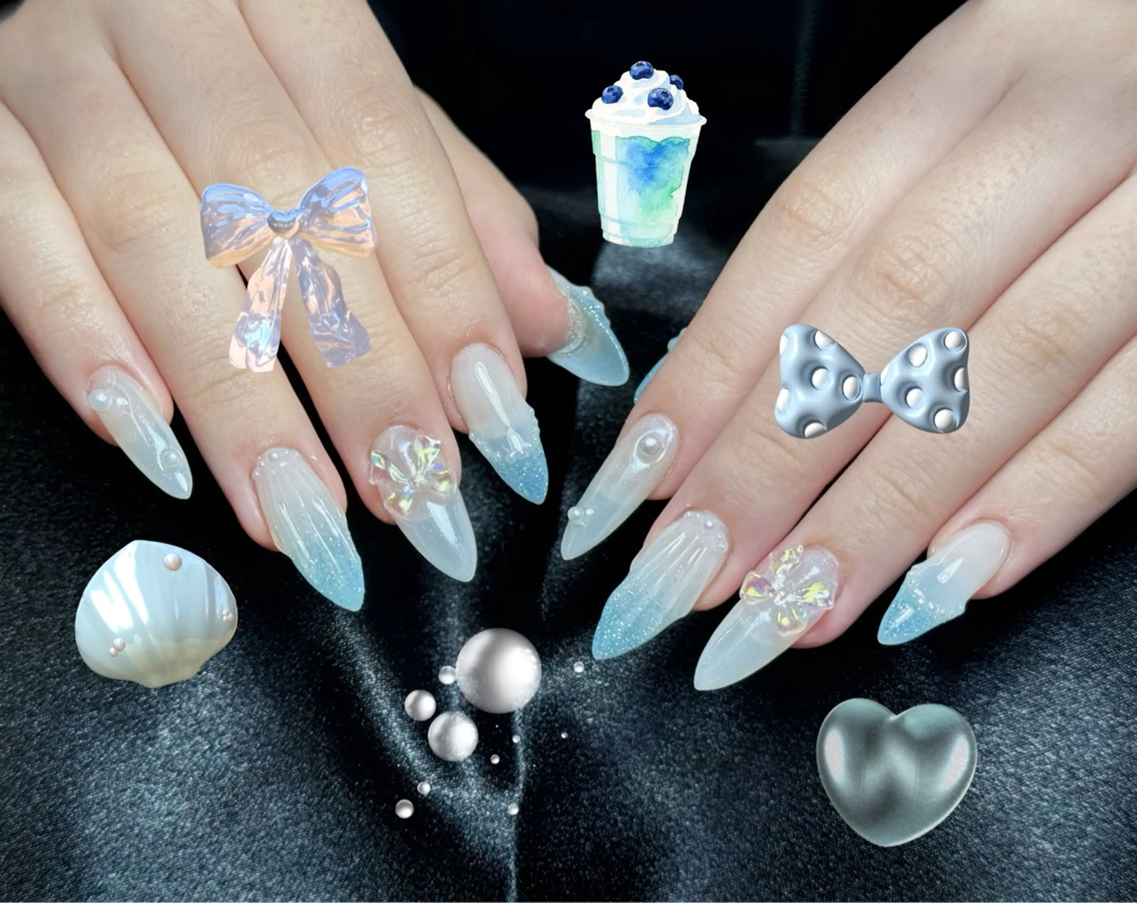 ネイル チークネイル 長さ出し フラッシュネイル フットネイル フレンチネイル Niko nailサロンのネイルデザイン