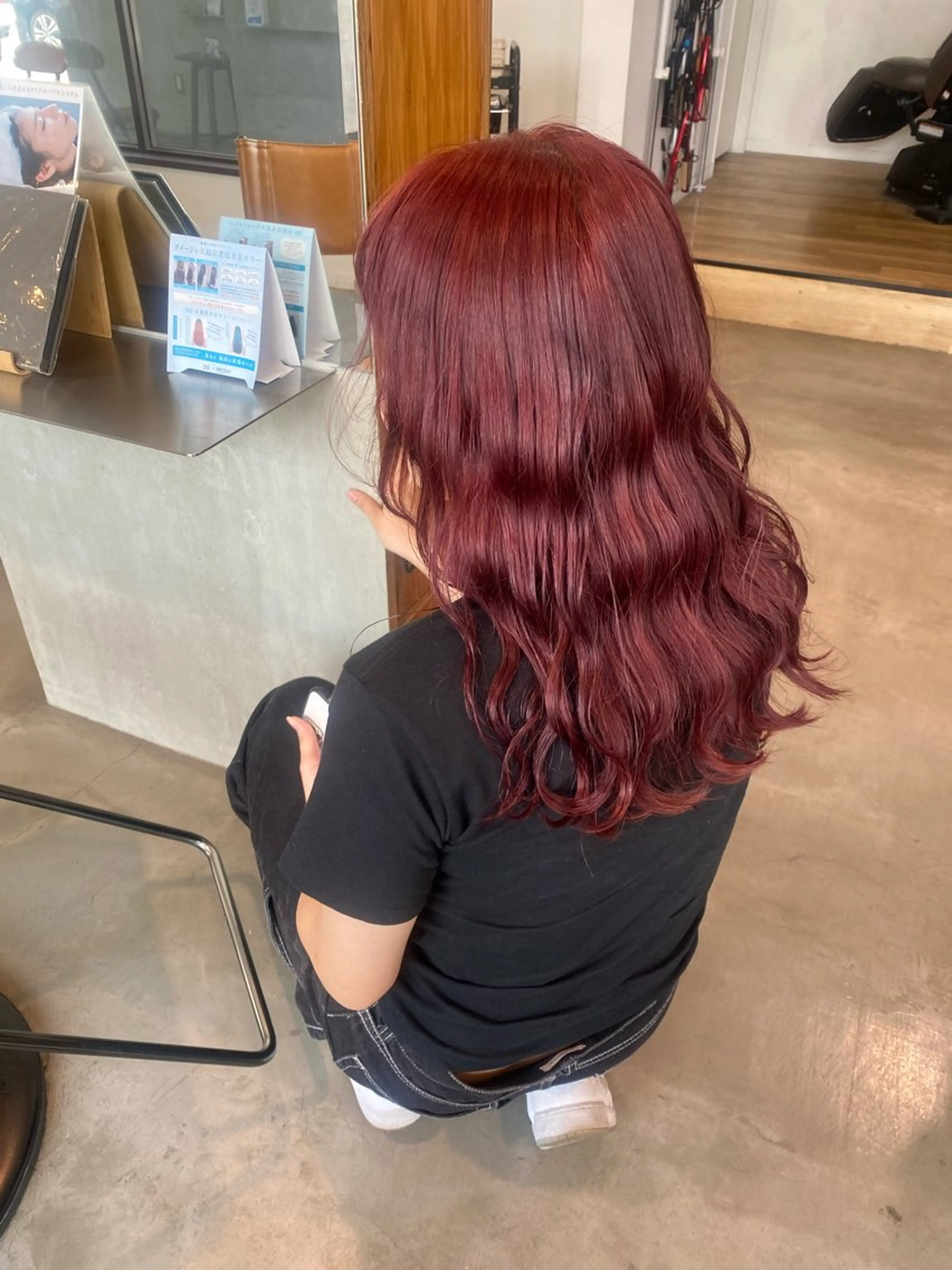 ミディアム ピンクラベンダー ヘアカラー くろだ まみのヘアスタイル