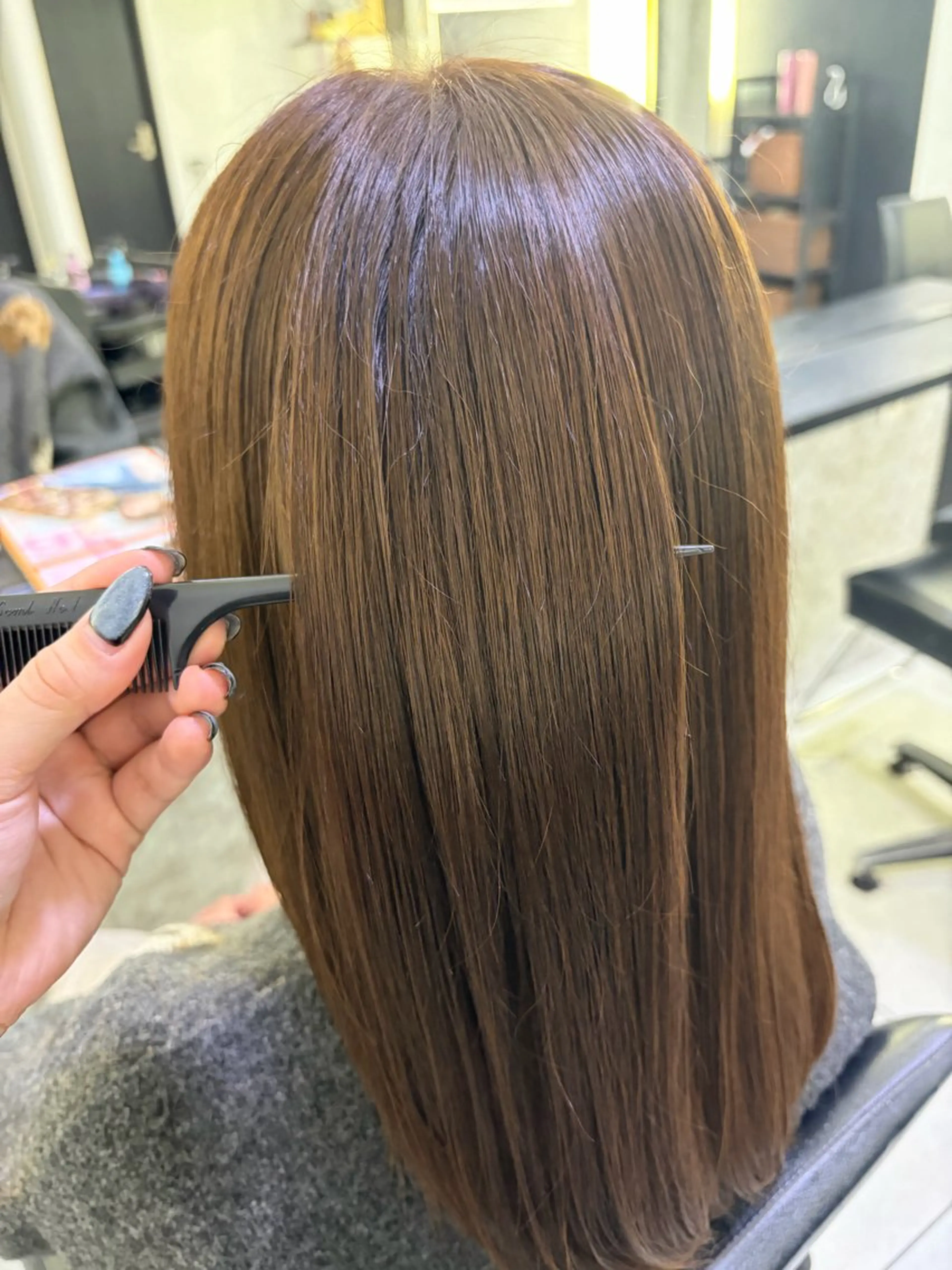 セミロング カラー ブラウンカラー 🍵rinka 🍵カラーモデル募集のヘアスタイル