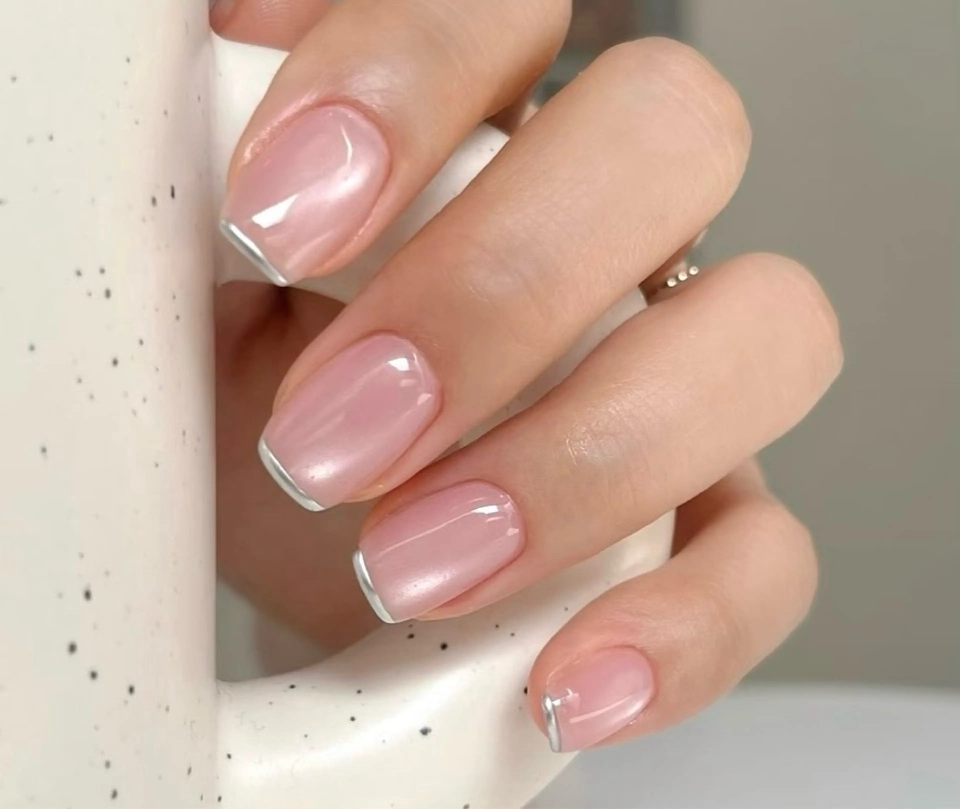 ネイル フレンチネイル ジェルネイル オフィスネイル ピンク シンプルネイル ハンドネイル Wilu nail 二子新地駅徒歩30秒のネイルデザイン