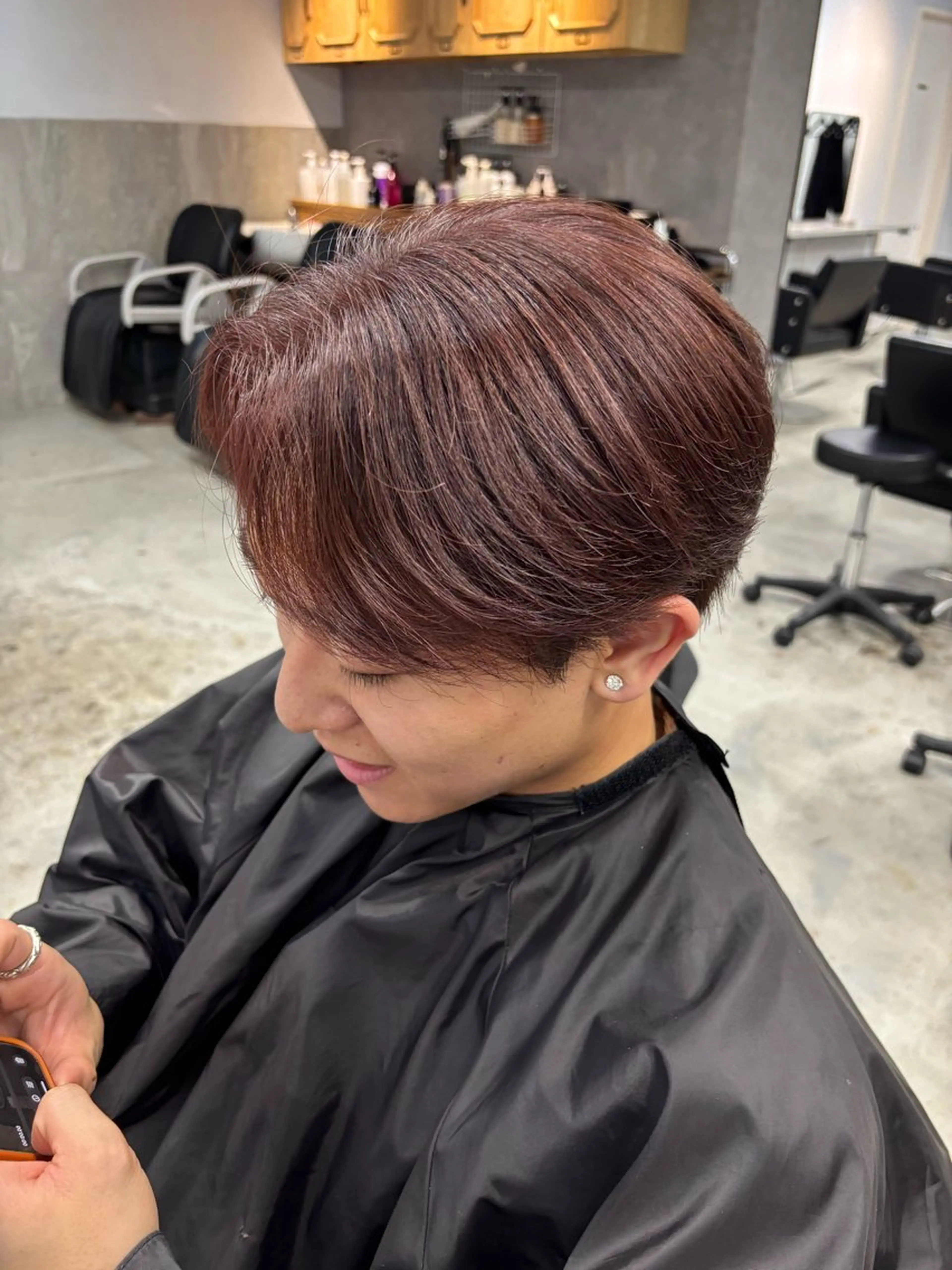 カラー ブラウンカラー ピンクカラー 優作 香椎カラー縮毛矯正のヘアスタイル