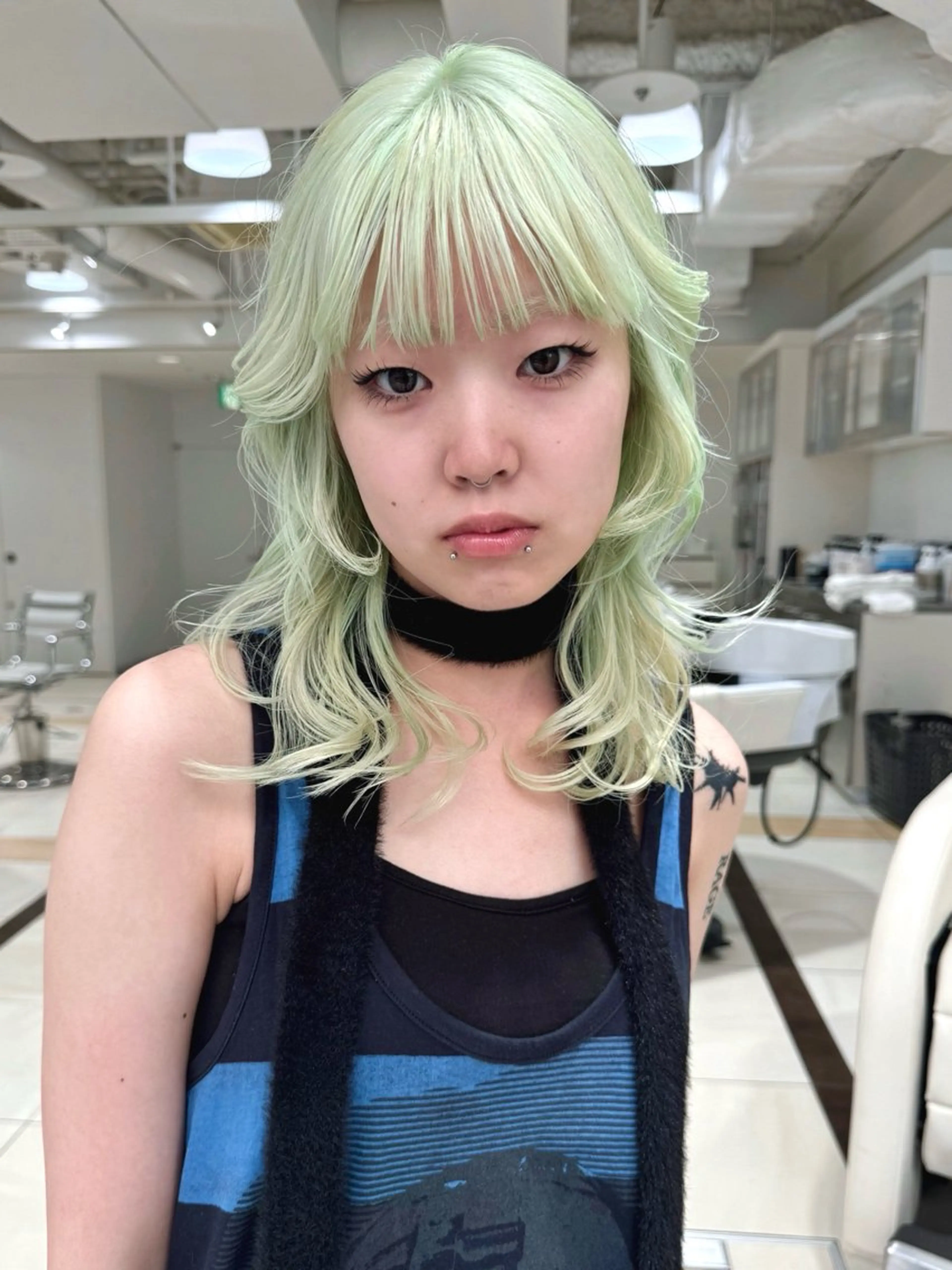 セミロング カラー ミント 似合わせカット ウルフカット カット ヘアカラー トリートメント Kaito🐶/ デザイン/レイヤーのヘアスタイル