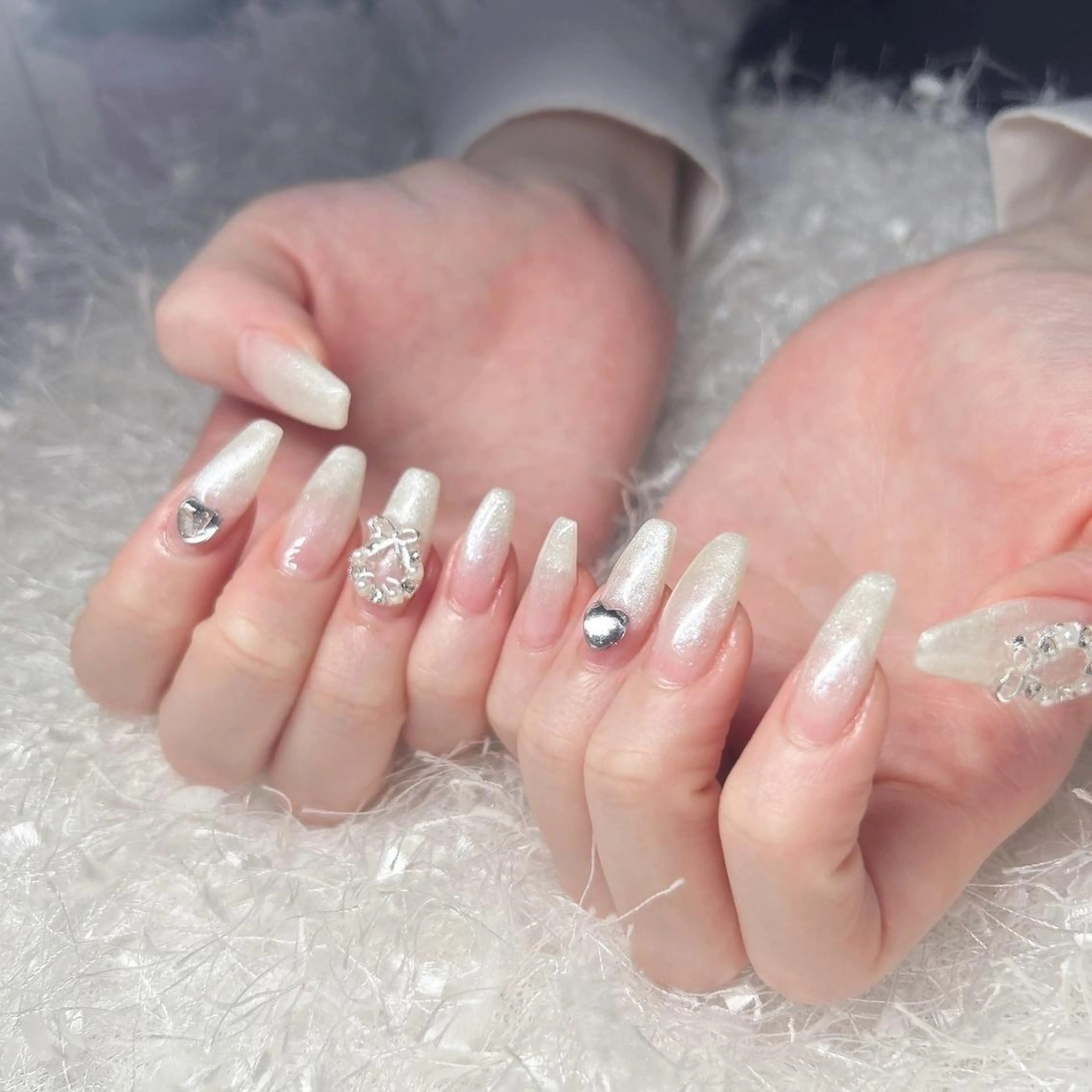 ネイル 長さ出し フレンチネイル ジェルネイル グラデーション 韓国ネイル ハンドネイル Nail&eye Belire 新宿のネイルデザイン