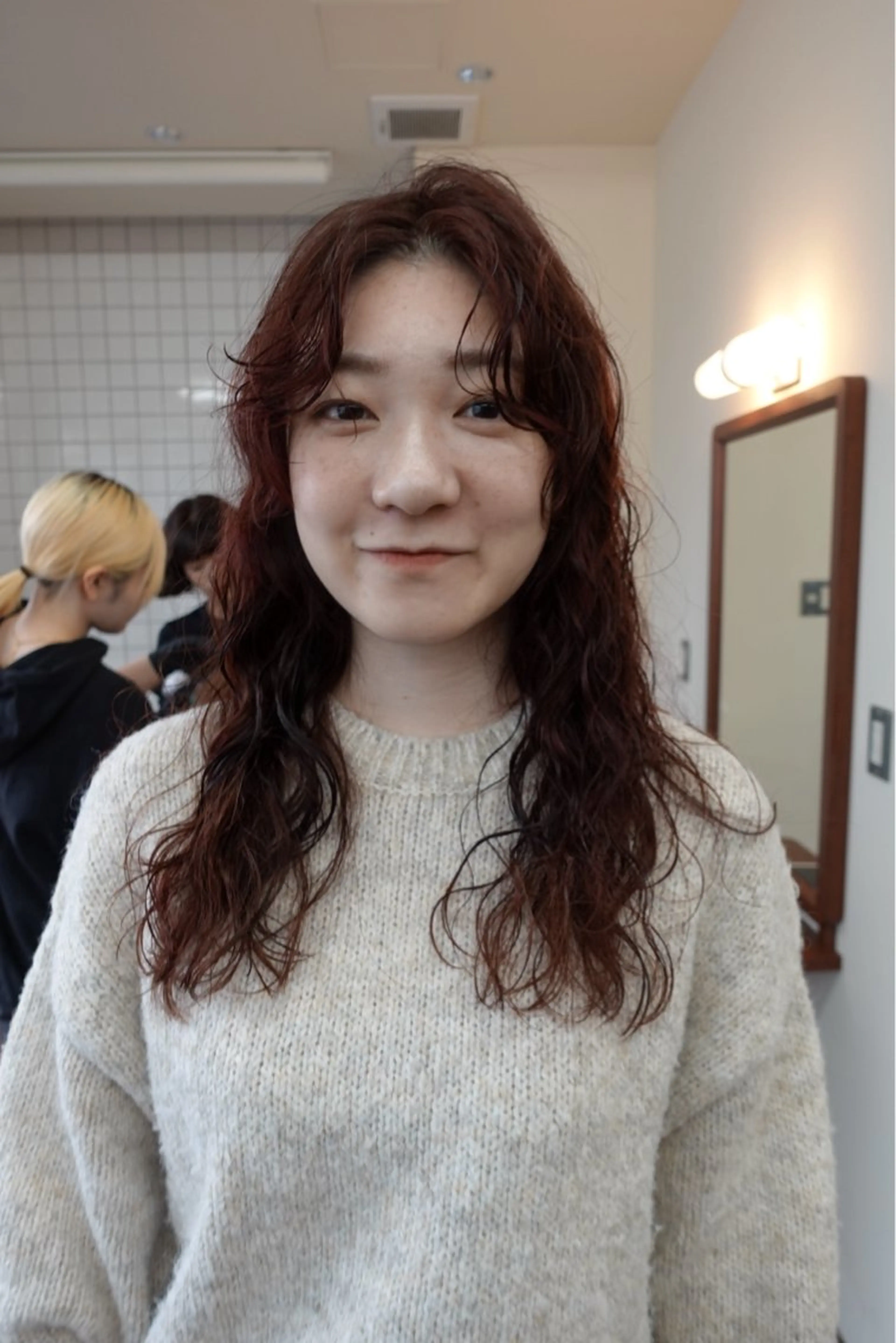 ロング カラー パーマ ロング ボブパーマ/パーマ ウルフパーマのヘアスタイル