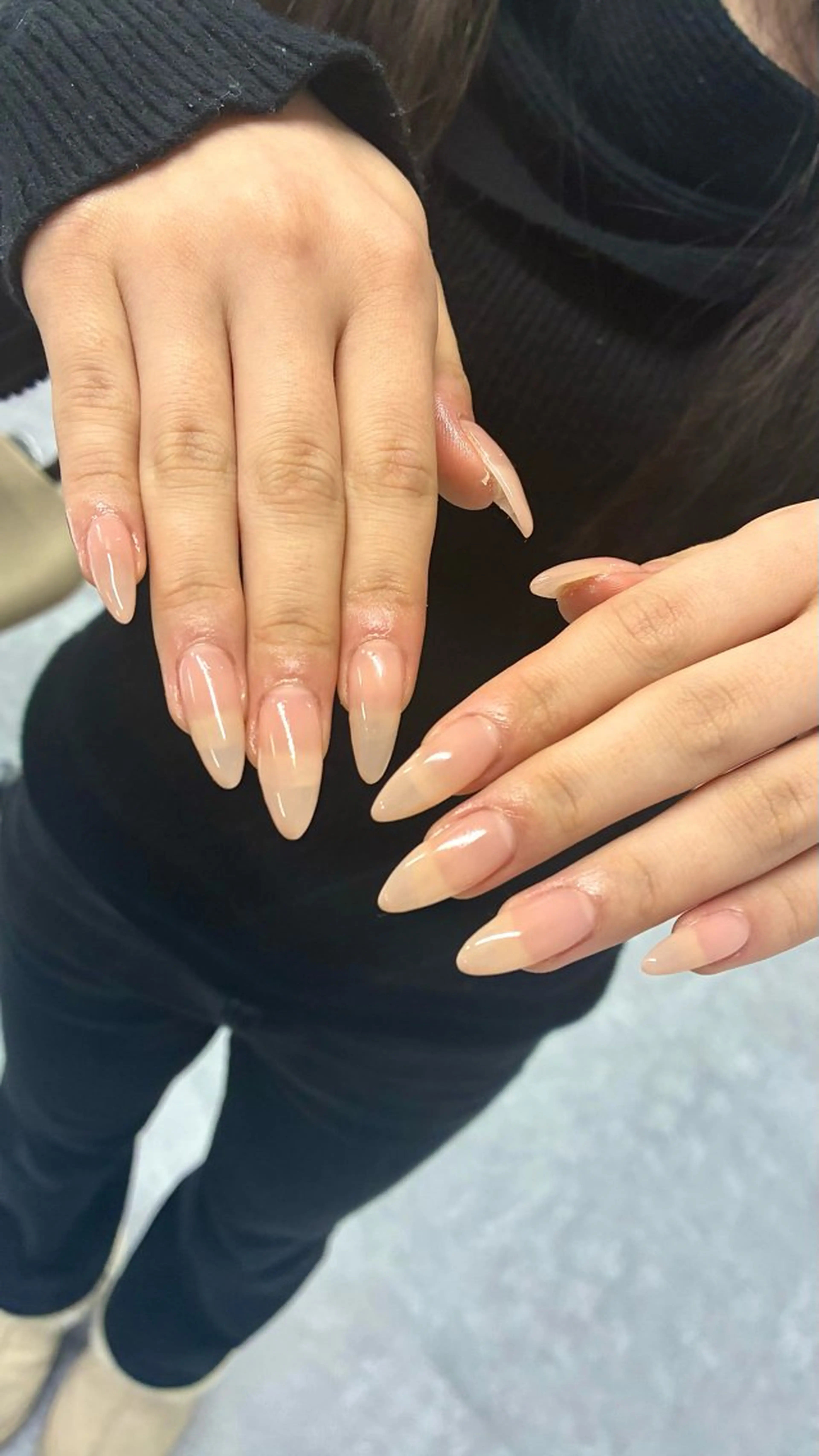 ネイル キラキラネイル オフィスネイル ワンカラーネイル リボン 春ネイル ハンドネイル Risa 梅田/南森町ネイルのネイルデザイン