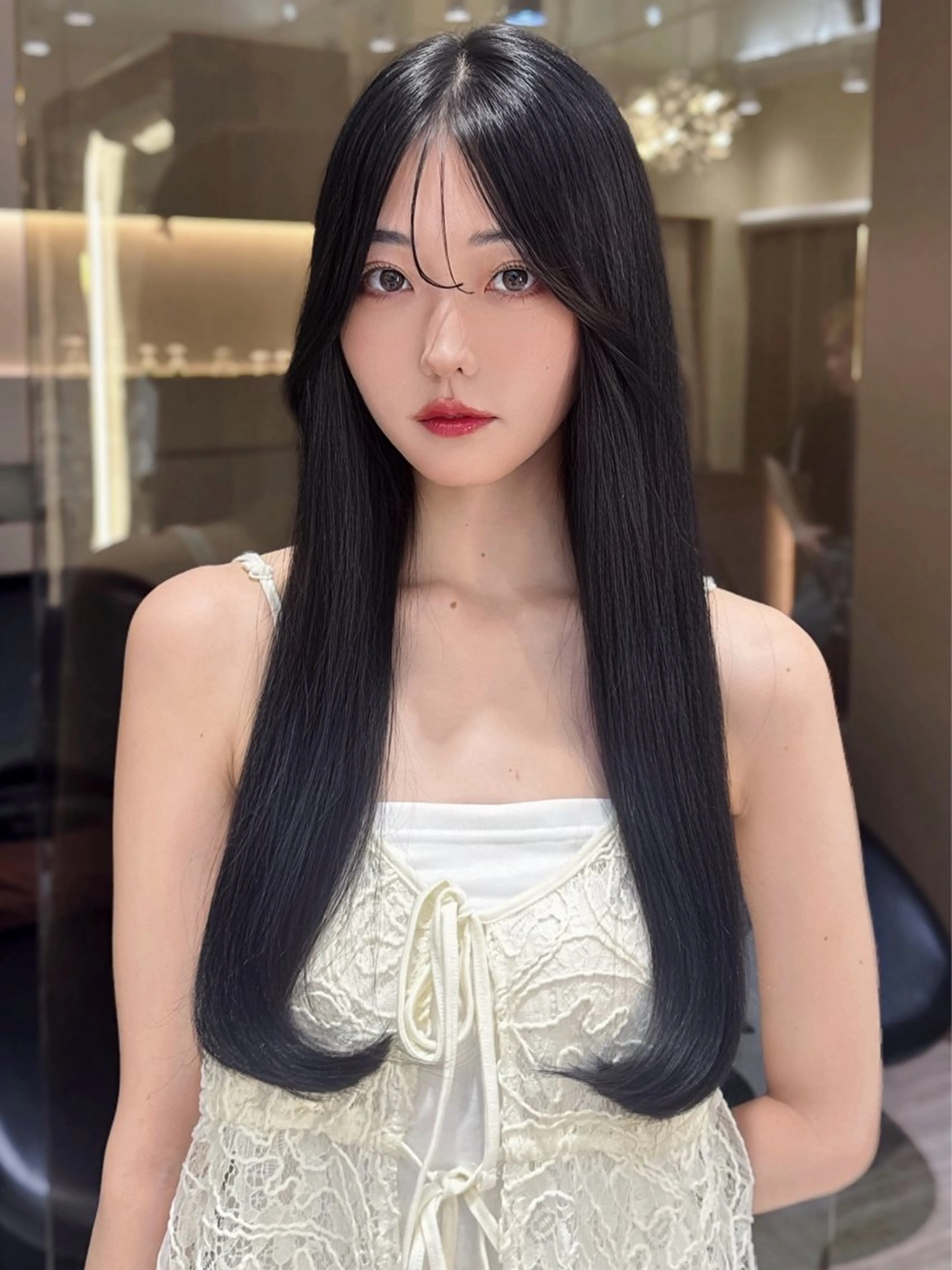 ロング カット 縮毛矯正 顔周り/韓国レイヤー /髪質改善/小原幹太のヘアスタイル