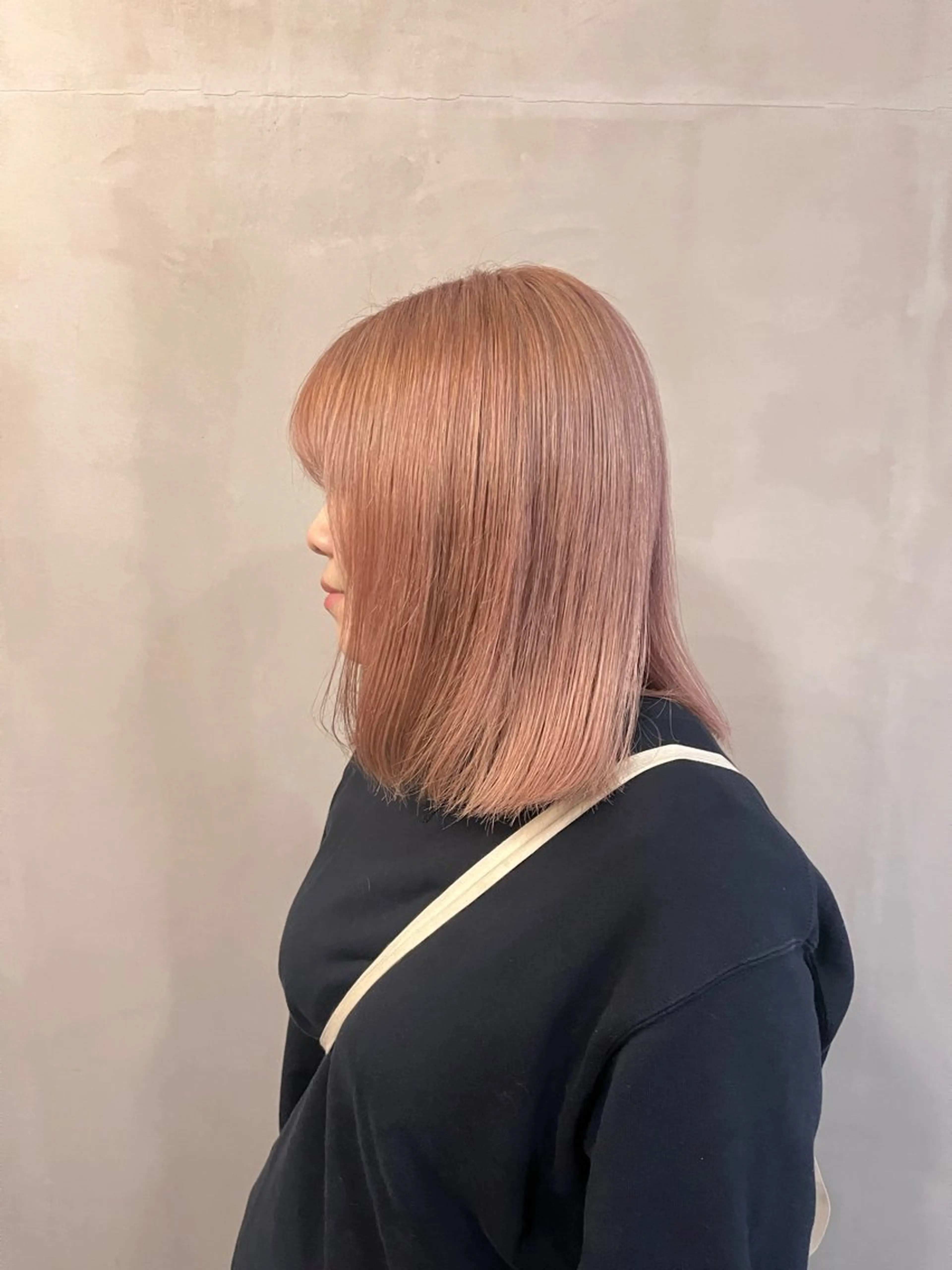 ミディアム カラー ピンクカラー 桑原 木乃華のヘアスタイル