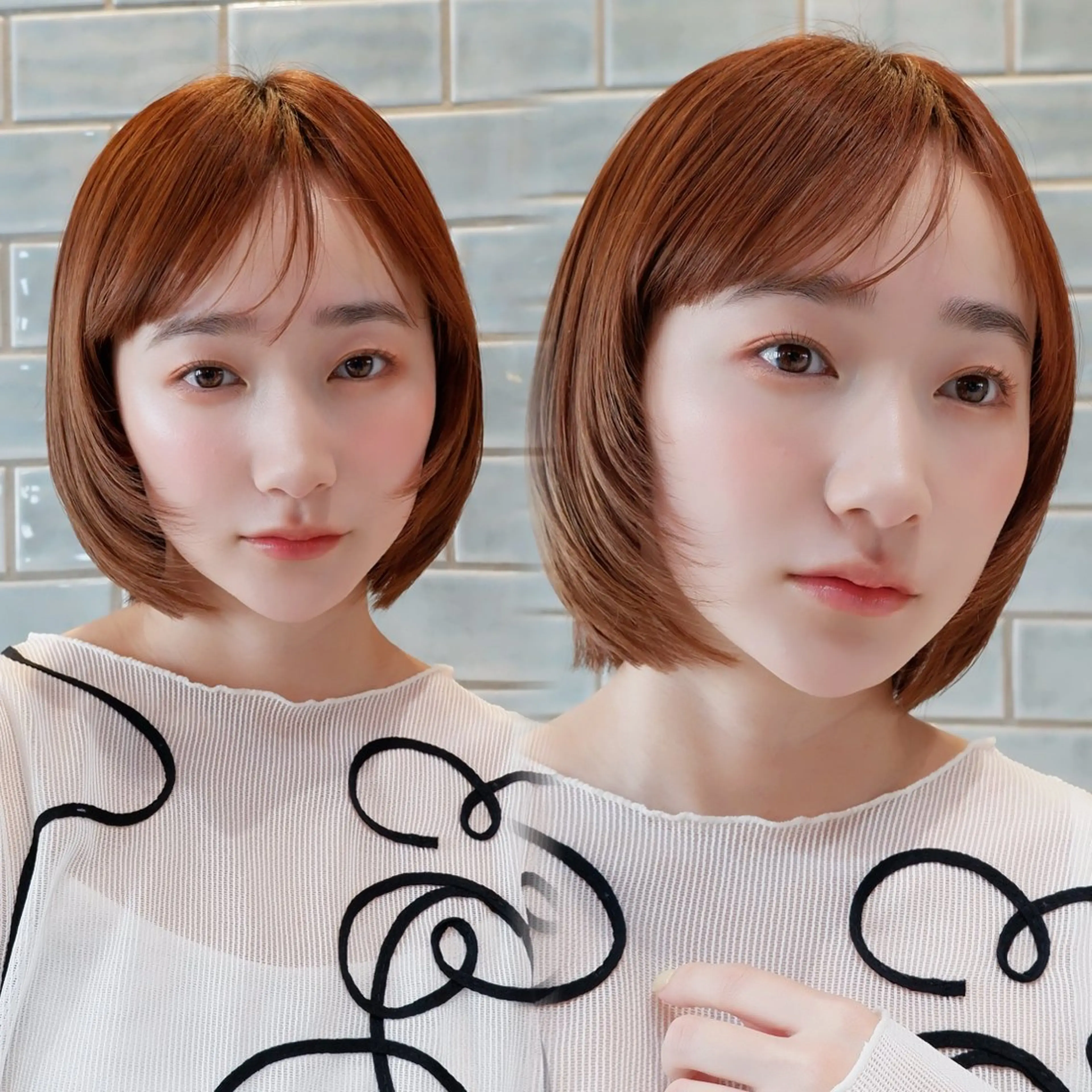 ショート ボブレイヤー ボブ 顔周りカット レイヤーカット トリートメント カット トリートメント ボブ/縮毛矯正/レイ ヤー♡Natsukiのヘアスタイル