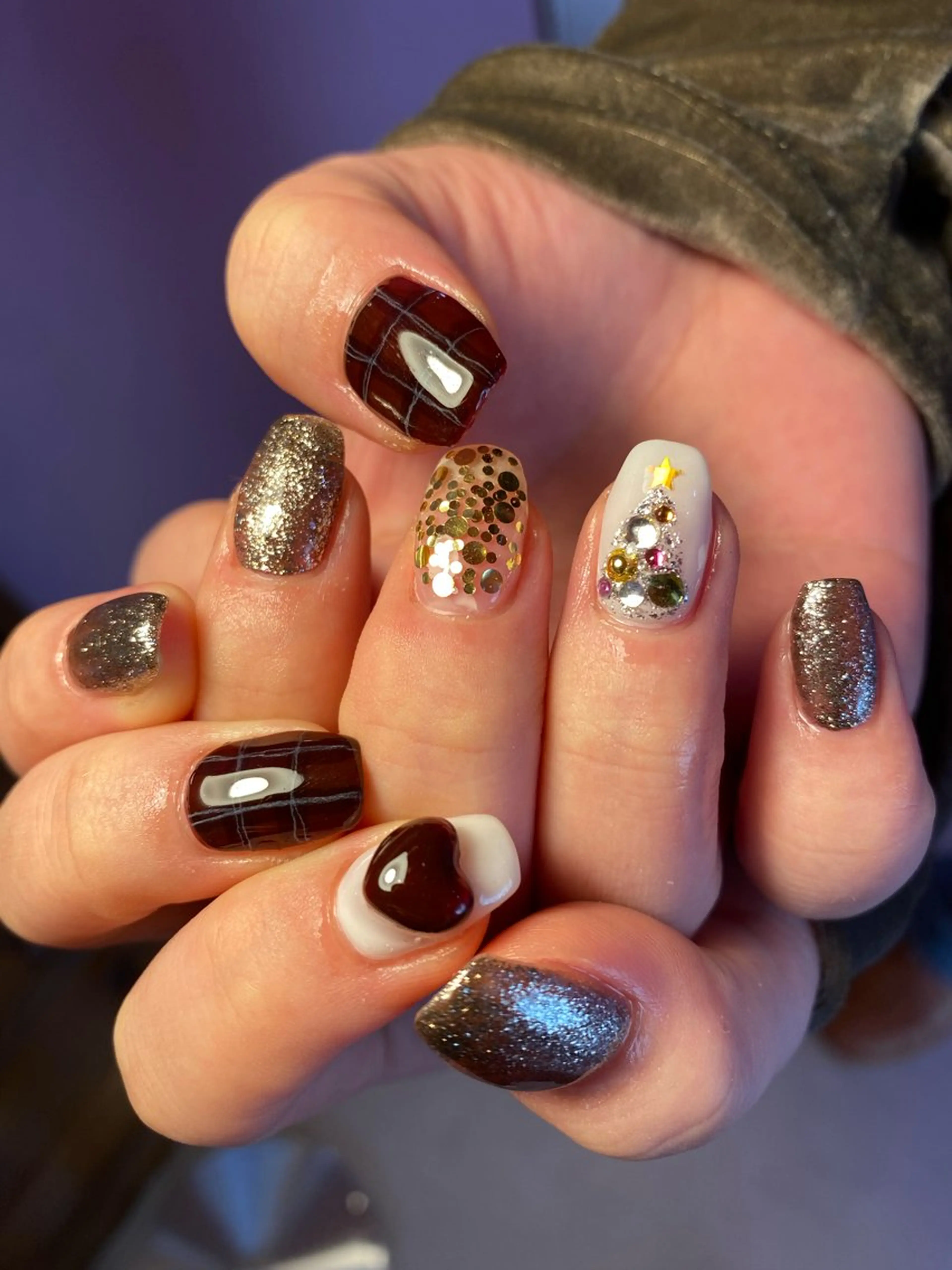 ネイル 冬ネイル クリスマス NICO nail　三軒茶屋店　ネイル＆アイラッシュ所属・oichan 𖦹°‧のネイルデザイン