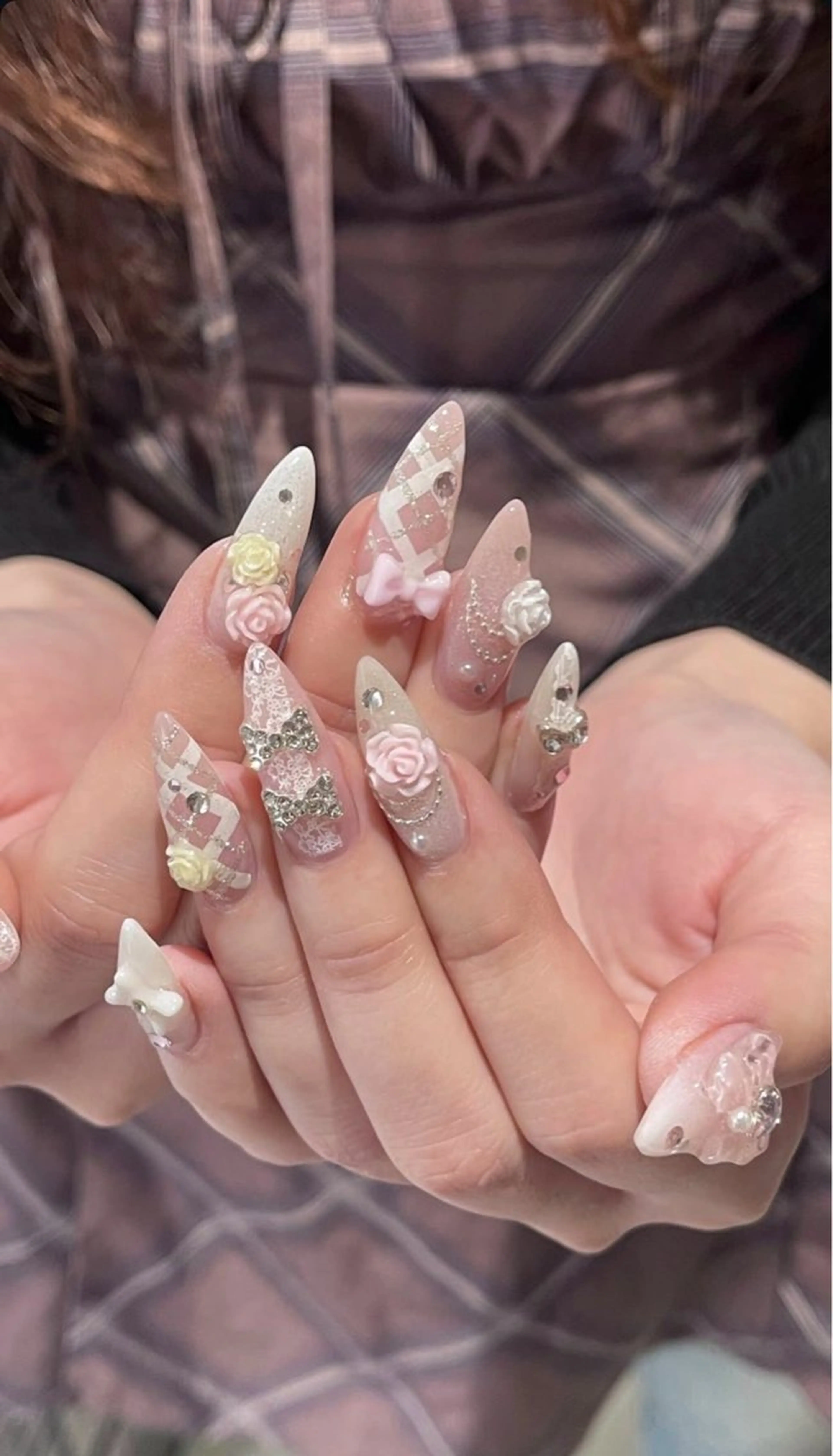 ネイル 長さ出し フレンチネイル グラデーション 卒業式 マグネットネイル Sora nail 長さ出し専門店のネイルデザイン