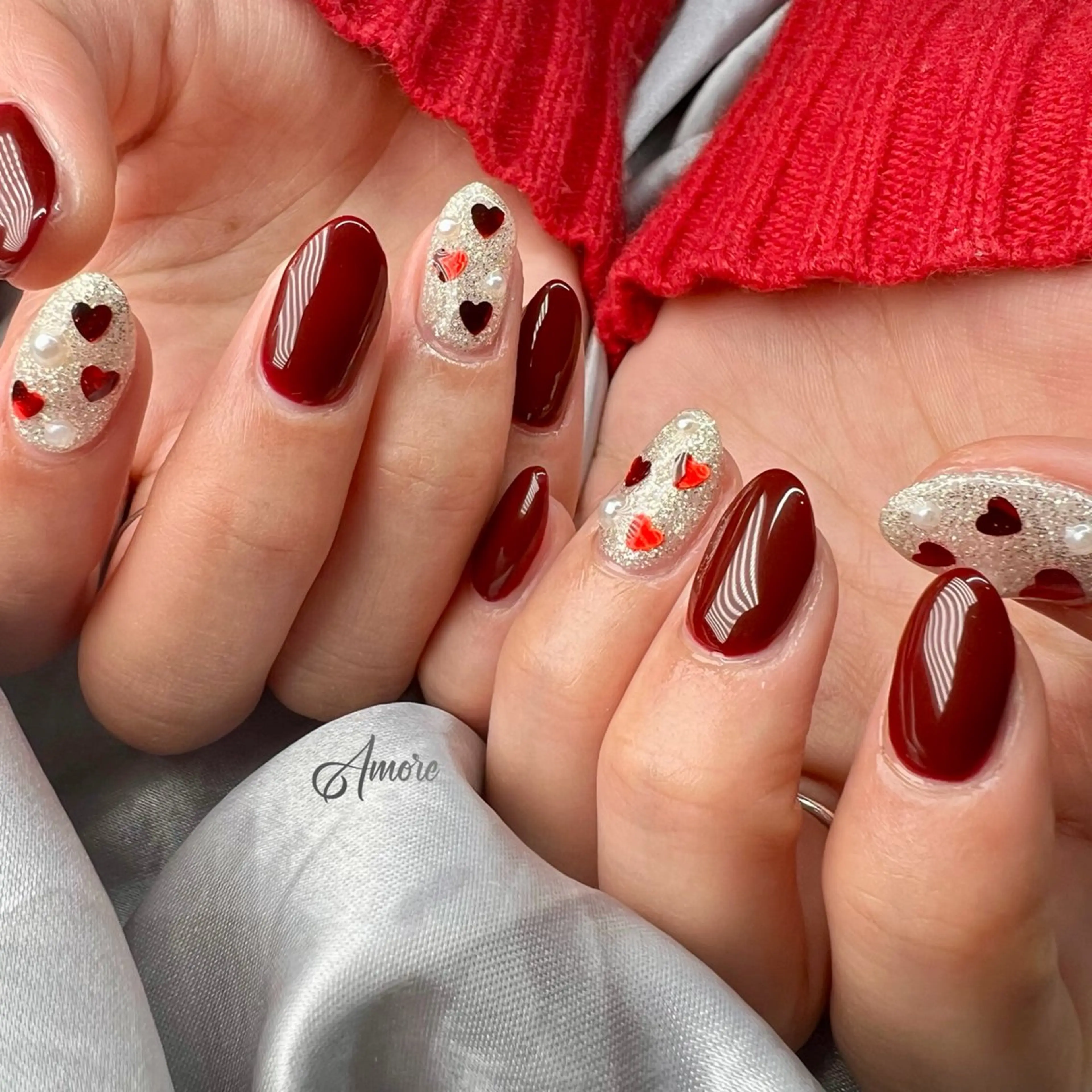 ネイル ジェルネイル キラキラネイル 韓国ネイル パラジェル 冬ネイル ハンドネイル ハンドケア You kyehwaのネイルデザイン