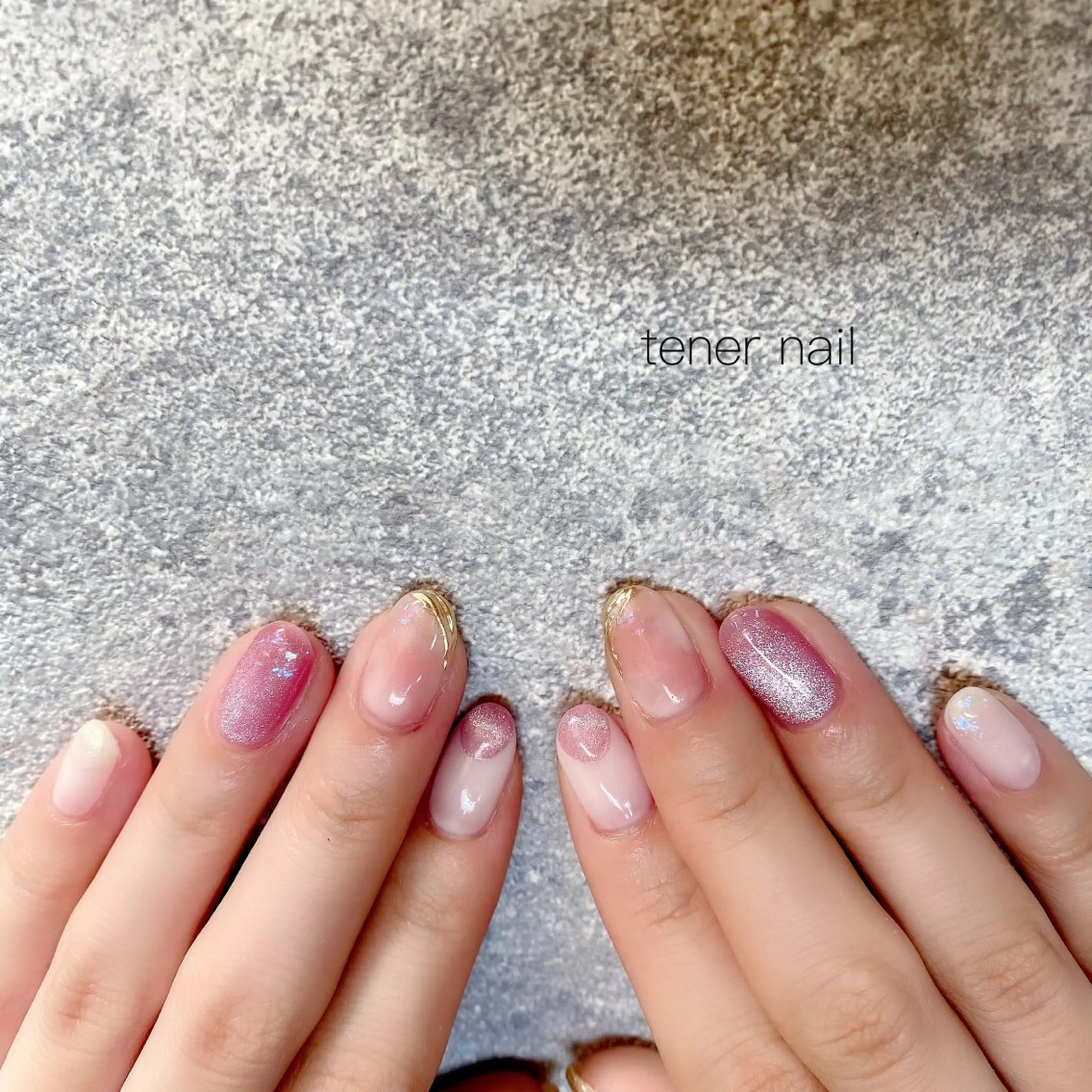 ネイル ニュアンスネイル ピンク テネルネイル tener nailのネイルデザイン