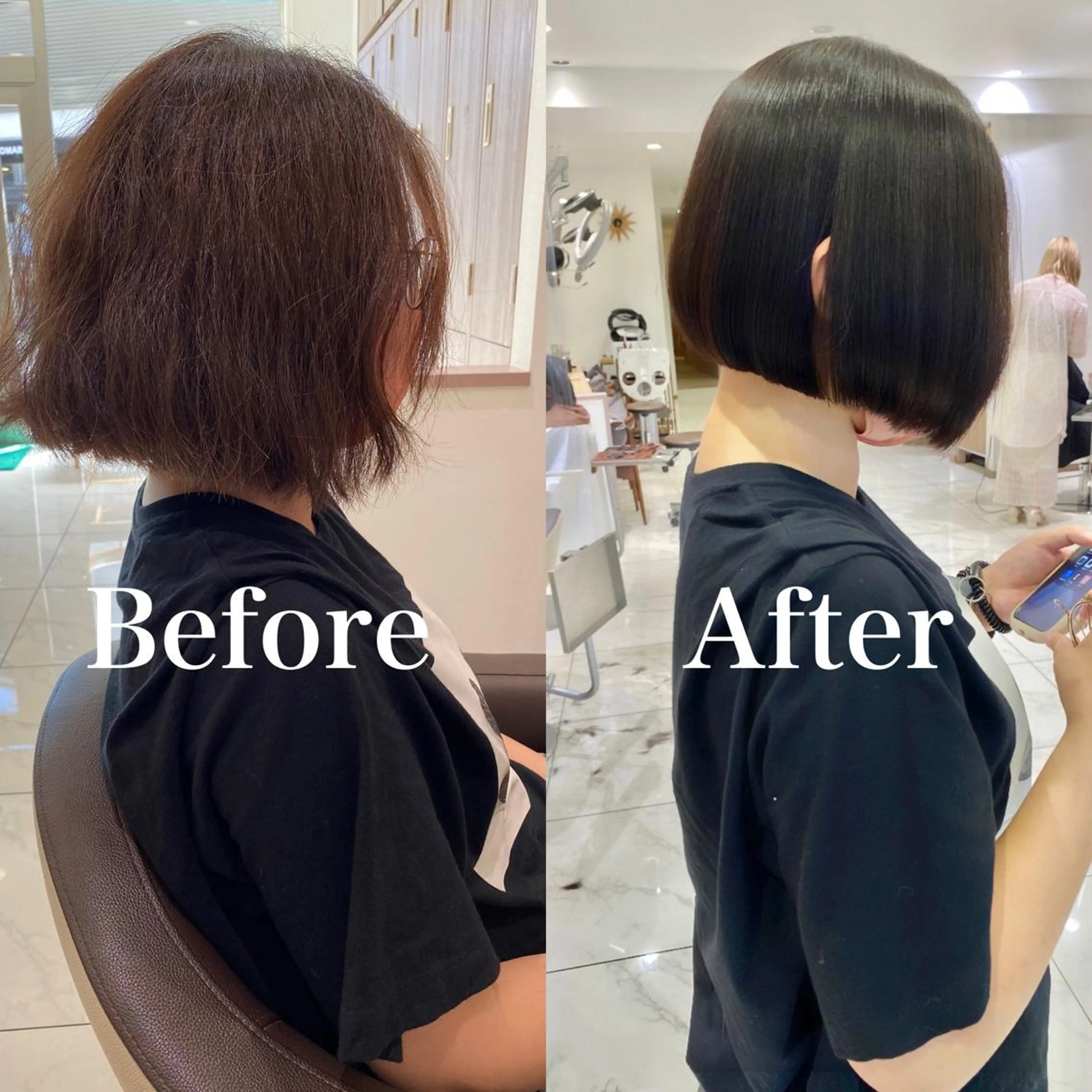 ショート カラー パーマ ボブ 縮毛矯正 寺内 紳悟のヘアスタイル