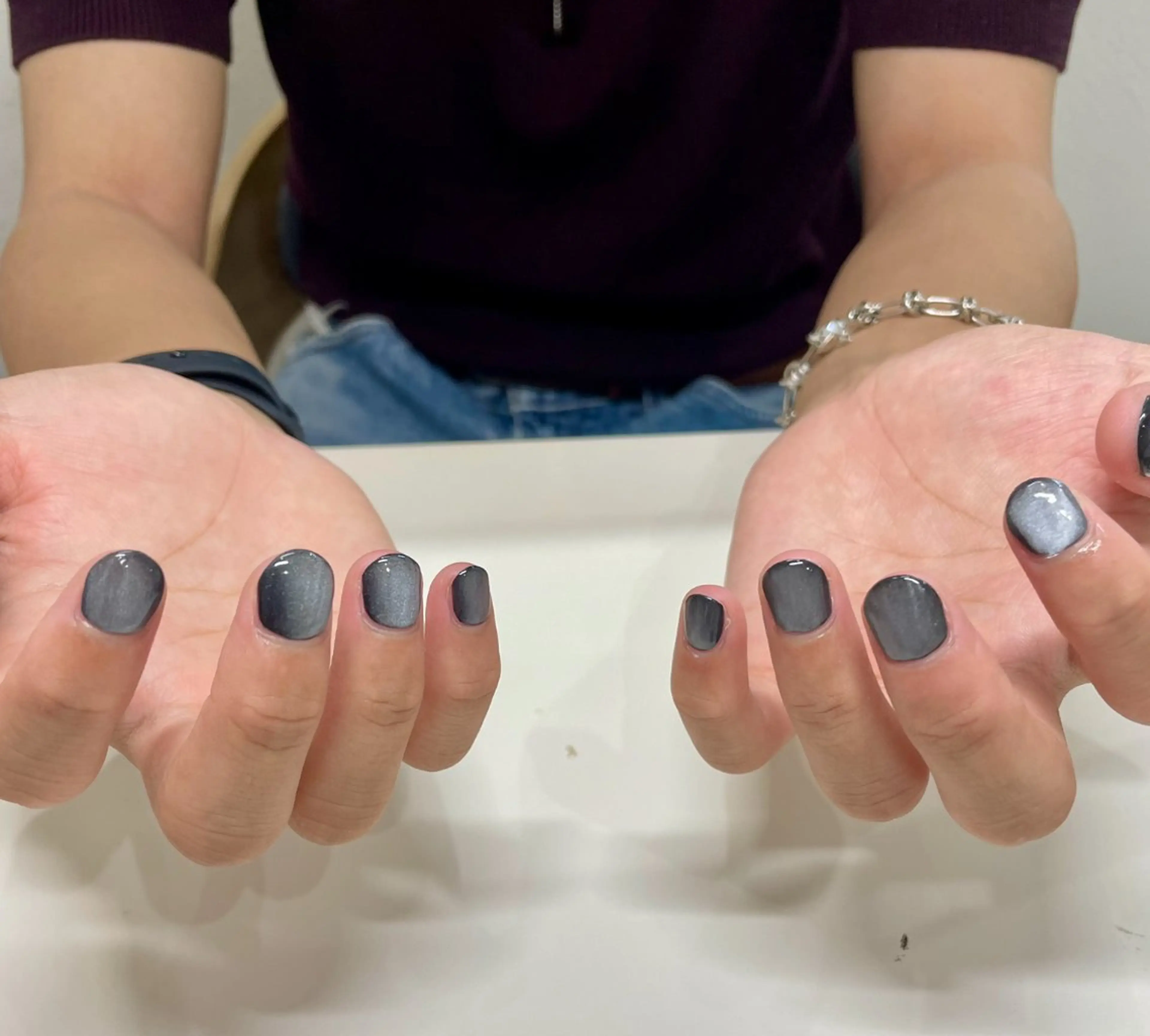 ネイル マグネットネイル メンズネイル Bianca 武蔵小金井 山岡🐰のネイルデザイン