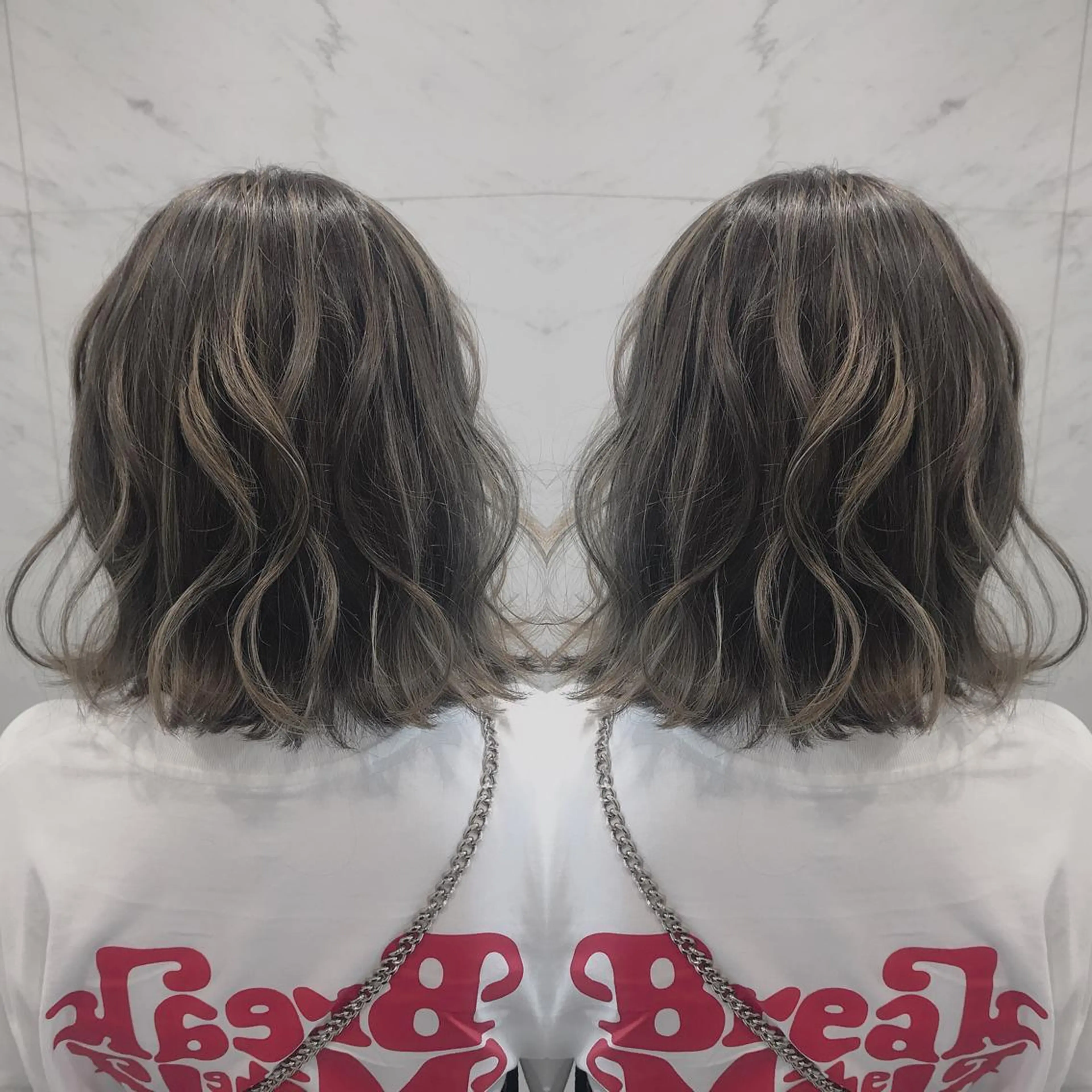 ミディアム ヘアカラー 重政 和樹のヘアスタイル