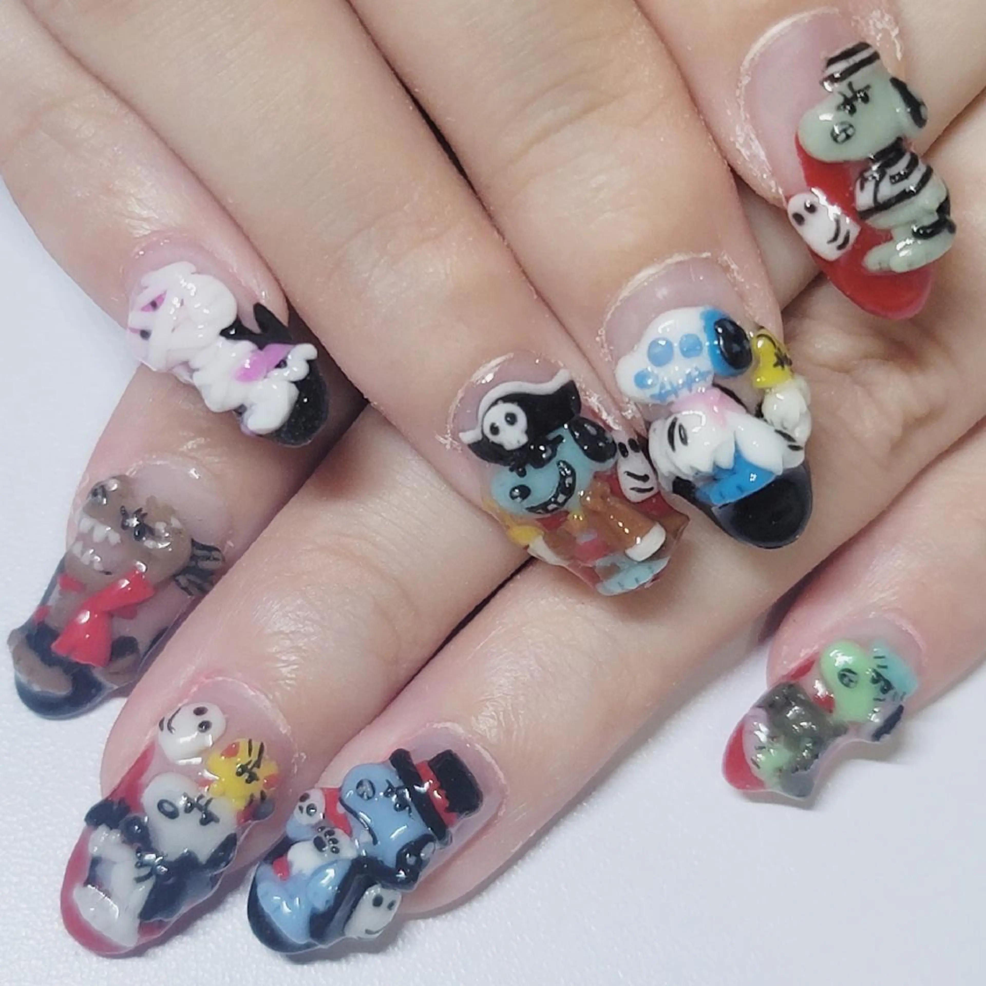 ネイル アートネイル フレンチネイル ハロウィン 赤色 ハンドネイル よしだ ひろきのネイルデザイン