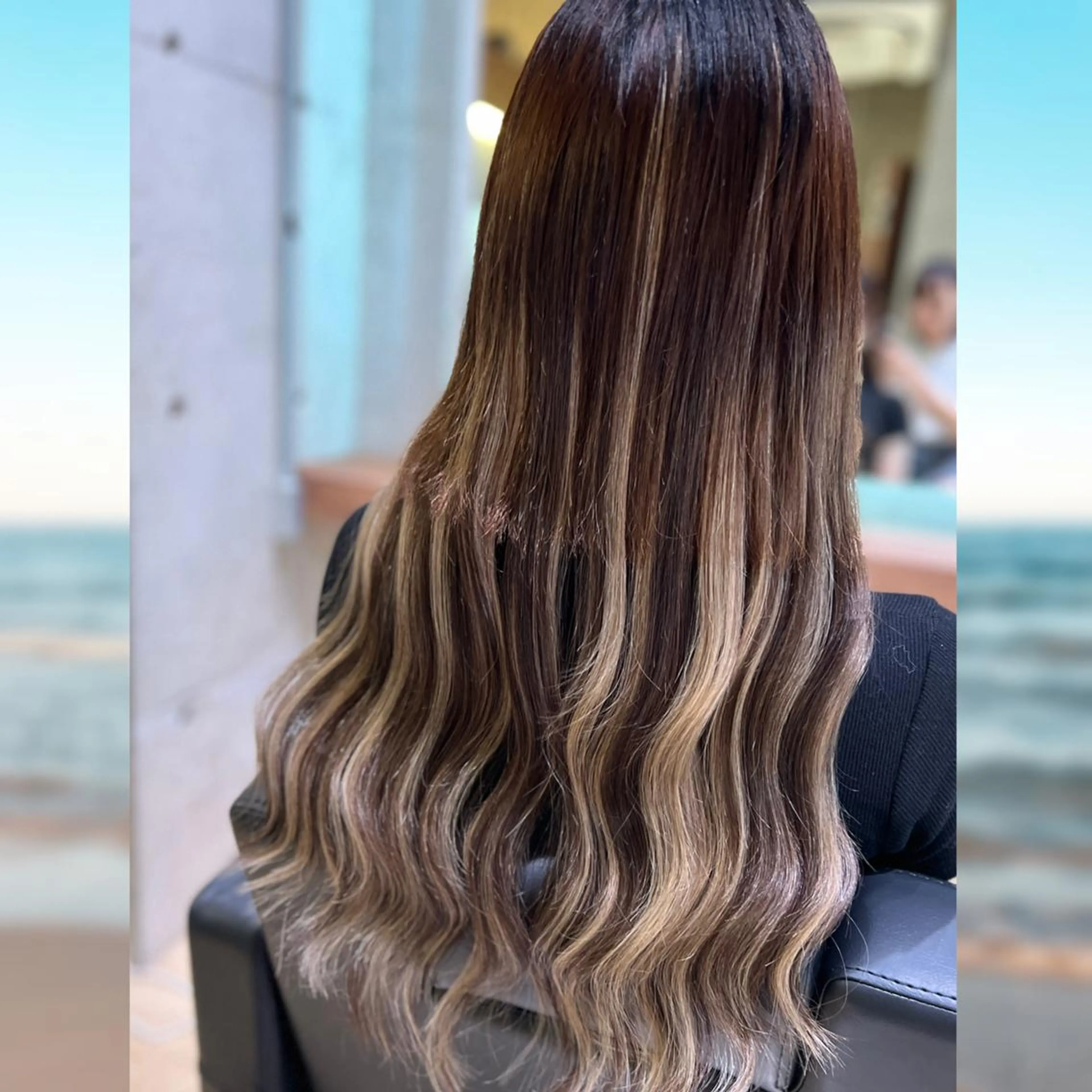 ロング カラー ヘアアレンジ 韓国ヘア❌艶髪🫧羽 🪽エク人気No1◎のヘアスタイル