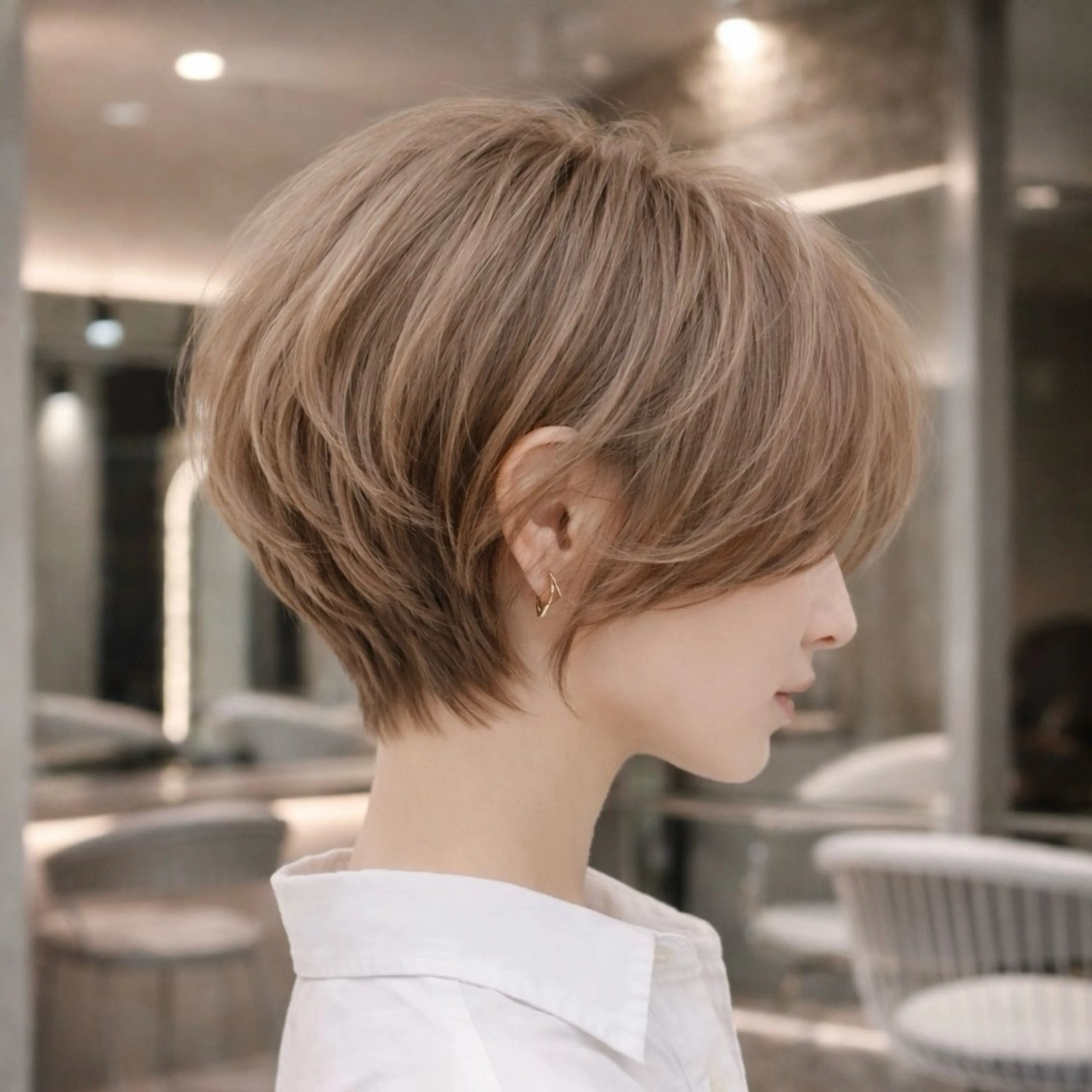 ショート カラー カット ヘアカラー トリートメント 《髪質改善✖️レイヤ ー🩶》ナオヤのヘアスタイル