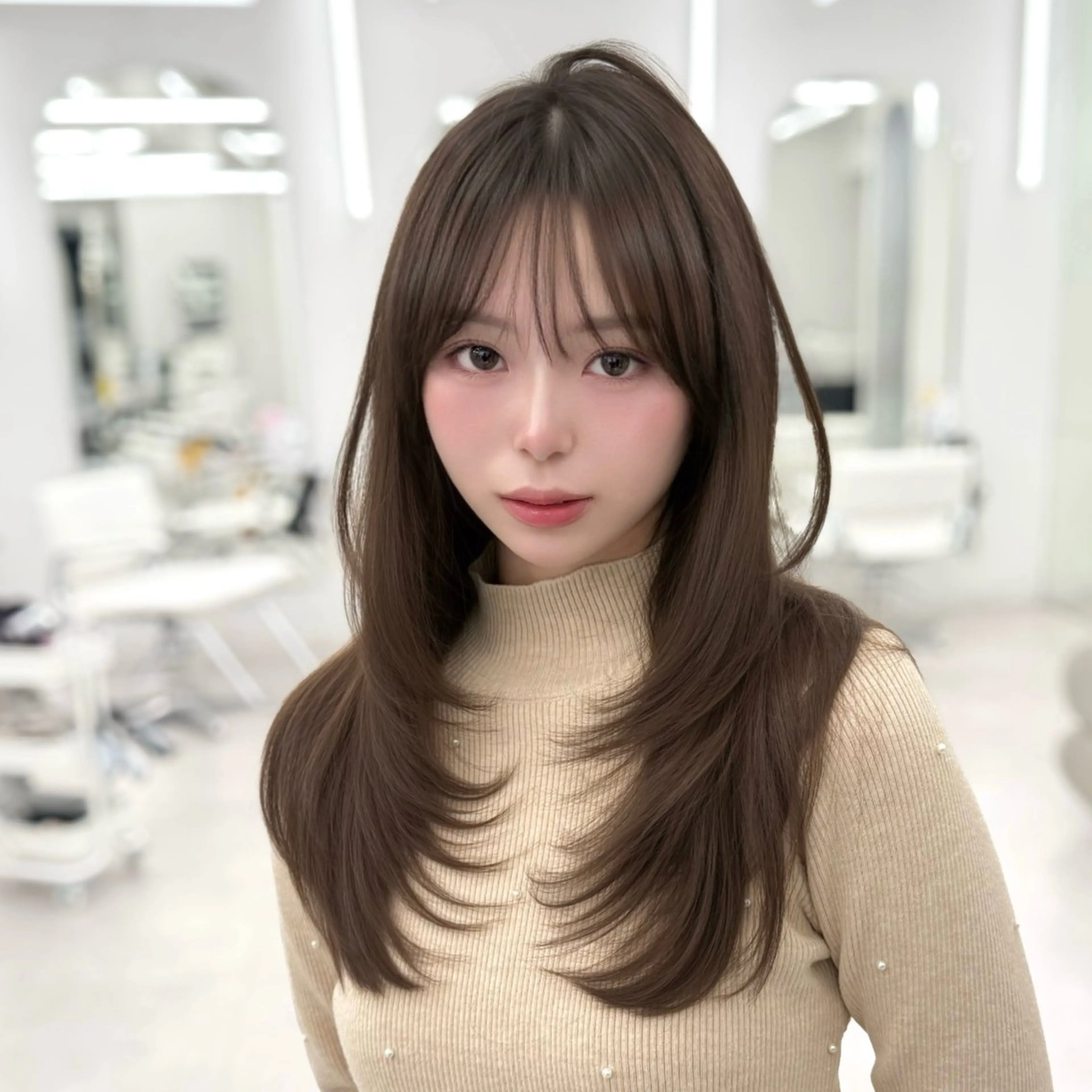 ロング カラー くびれヘア 髪質改善 韓国風ヘア レイヤーカット 似合わせカット カット ヘアカラー トリートメント 韓国ヘア🇰🇷× 髪質改善🫧テルのヘアスタイル