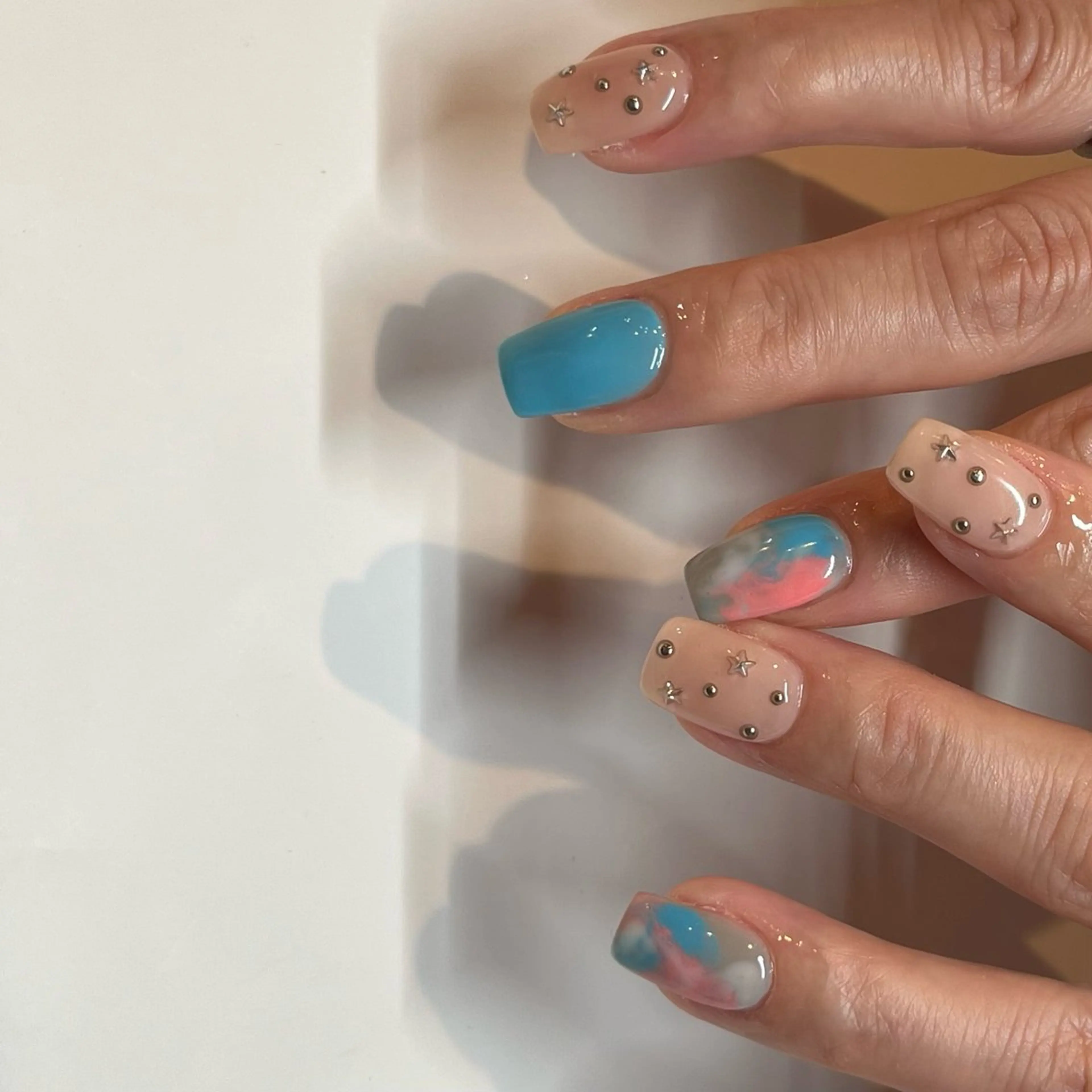 ネイル アートネイル 大理石ネイル(マーブル) ハンドネイル mitsuki / Manonのネイルデザイン