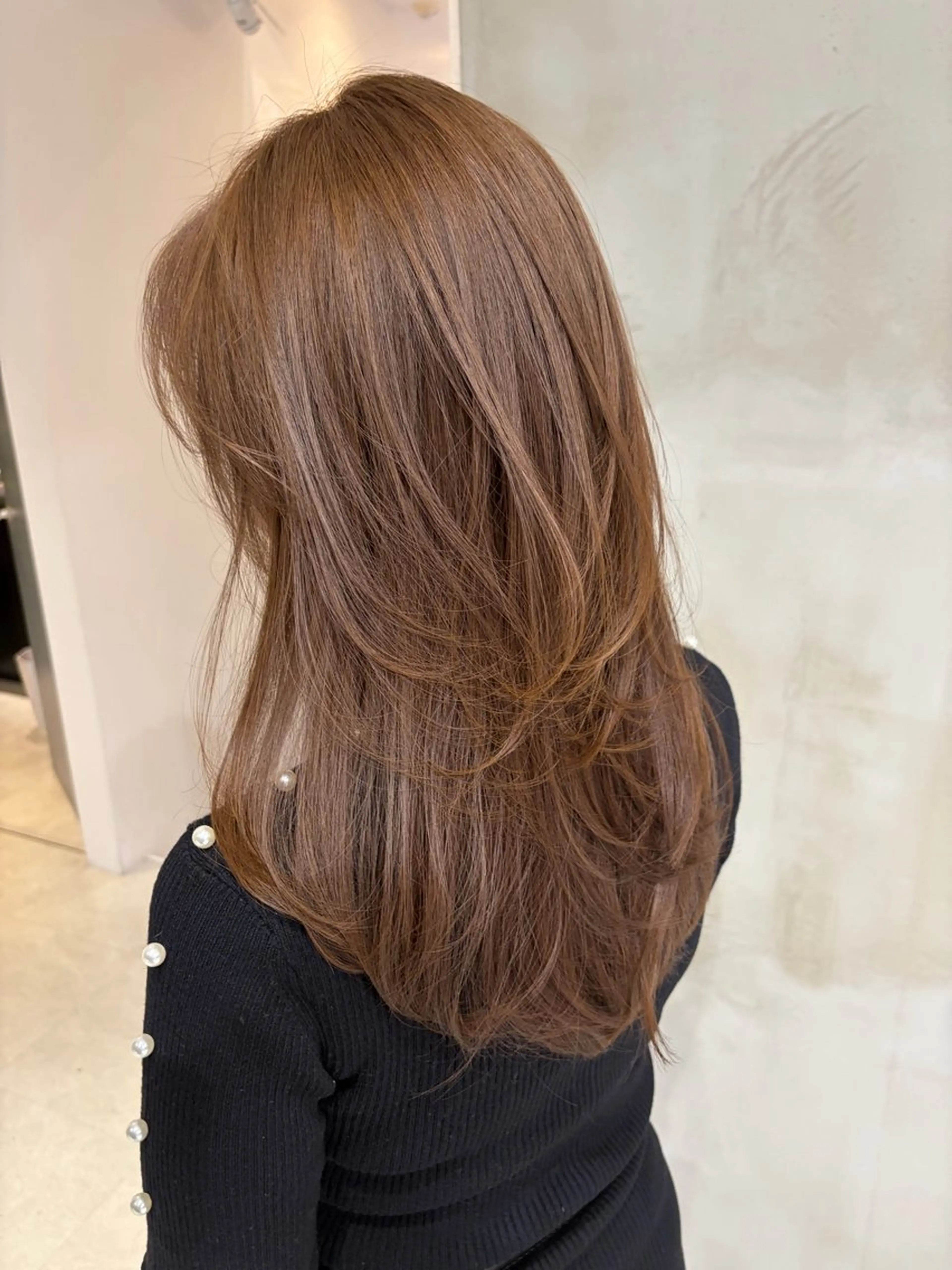 ロング カット ヘアカラー トリートメント 海野翔吾🇨🇳 ワンホンレイヤーのヘアスタイル