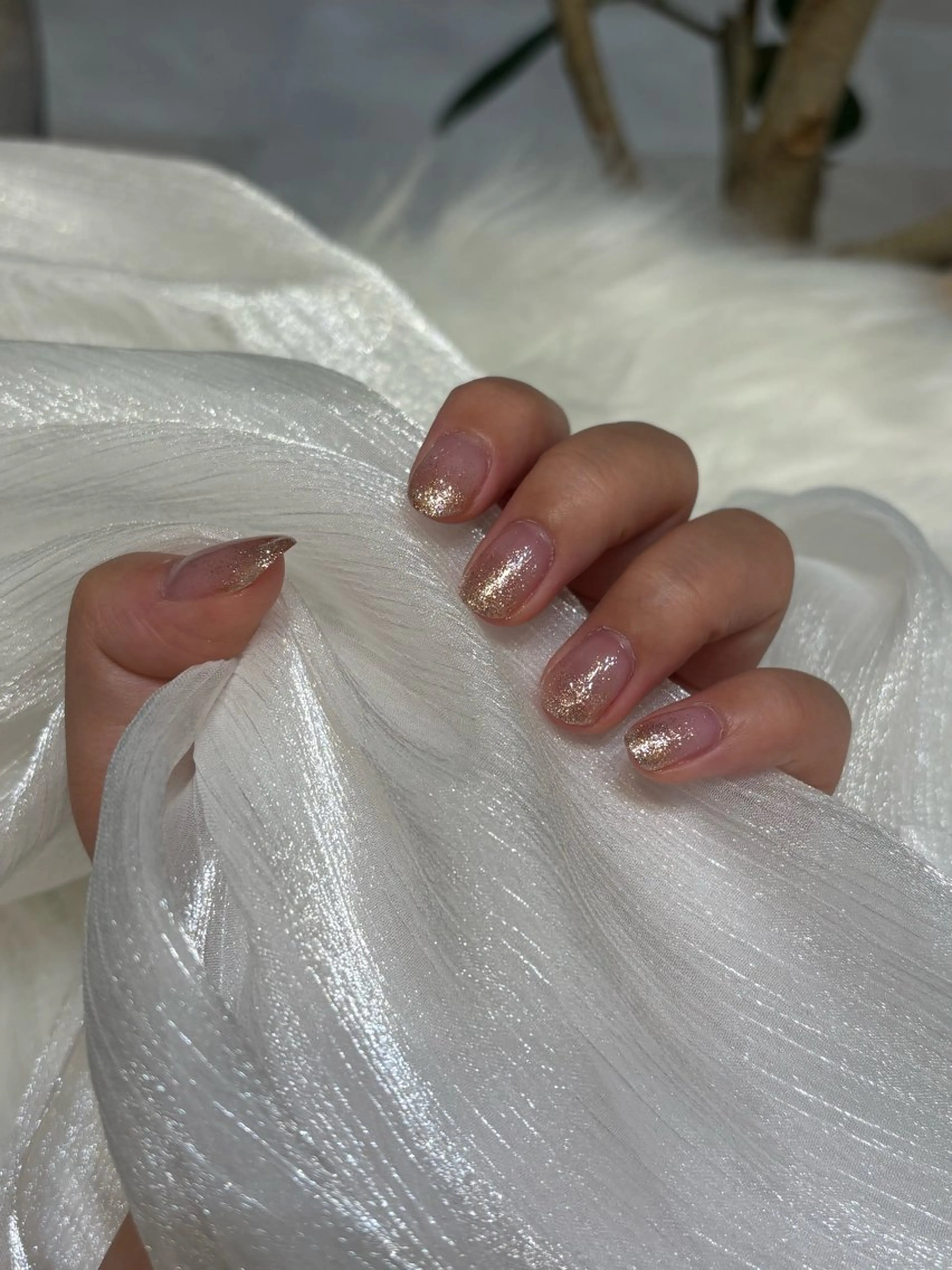 ドライケア＋ラメグラデーション(オフあり)の写真