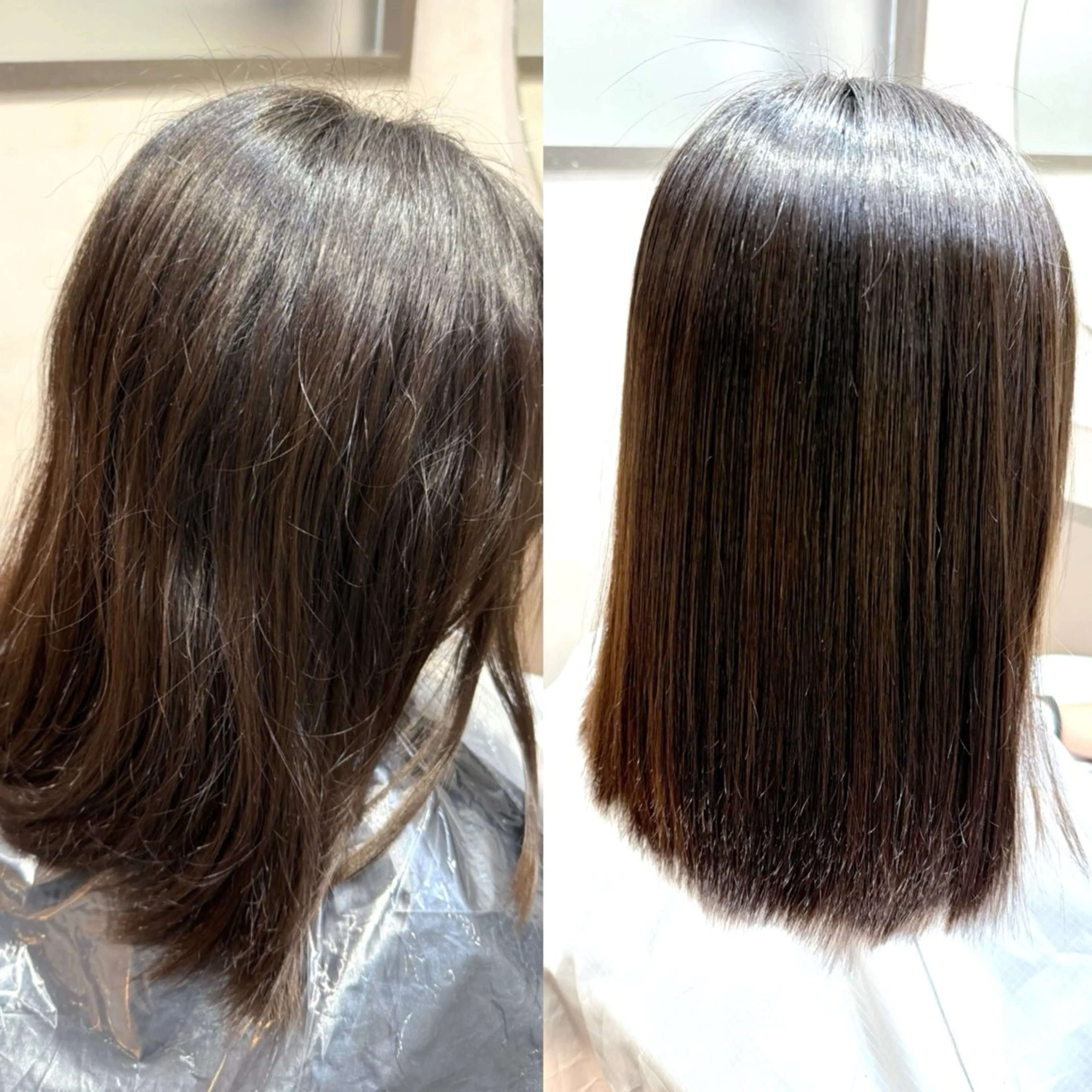 ミディアム カット 縮毛矯正 トリートメント ✨シルクストレート✨ 美髪髪質改善Yukiのヘアスタイル