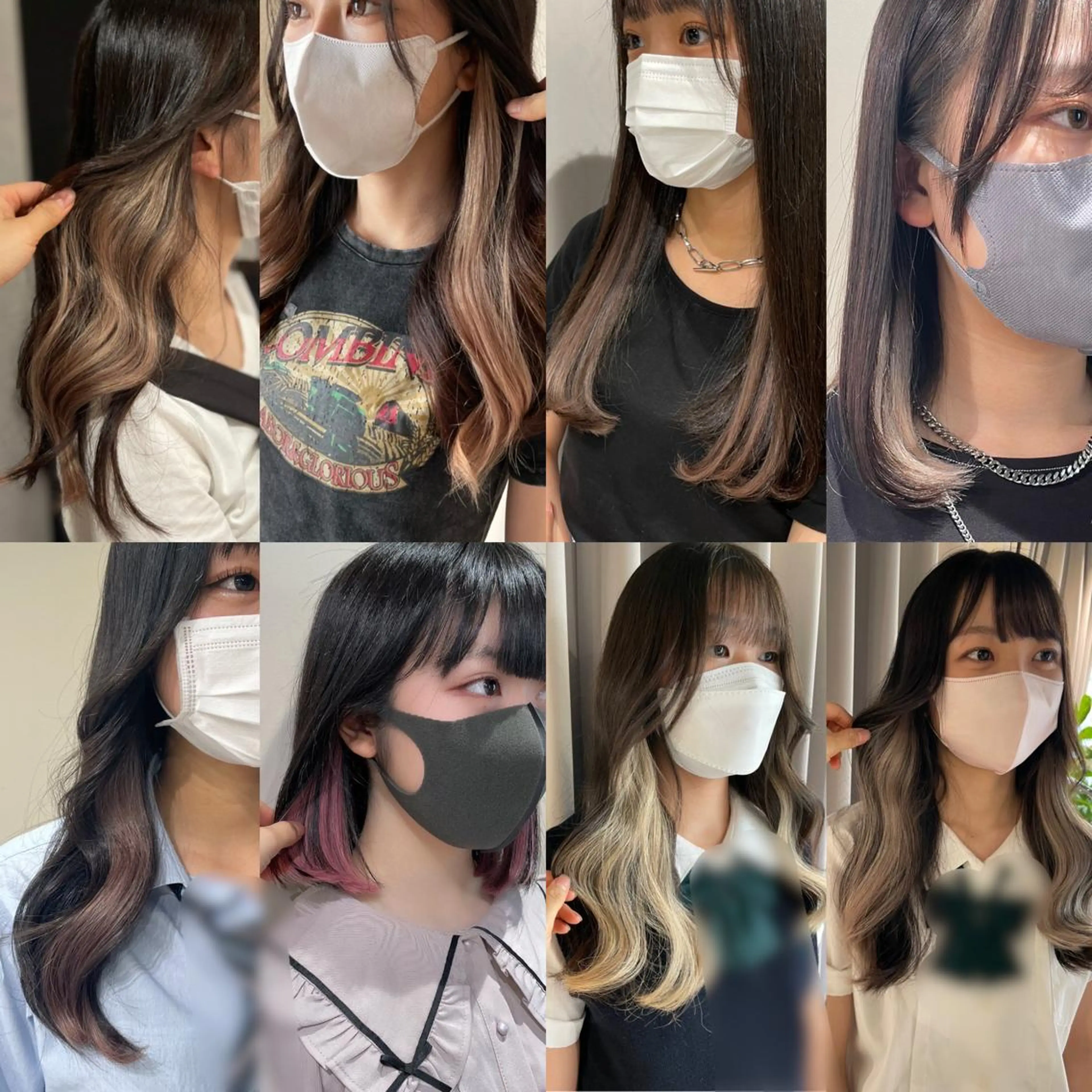 ロング カラー ヘアアレンジ シールエクステ イヤリングカラー インナーカラー エクステ エクステ 🦋美髪／エクステ 🦋アベイクミのヘアスタイル