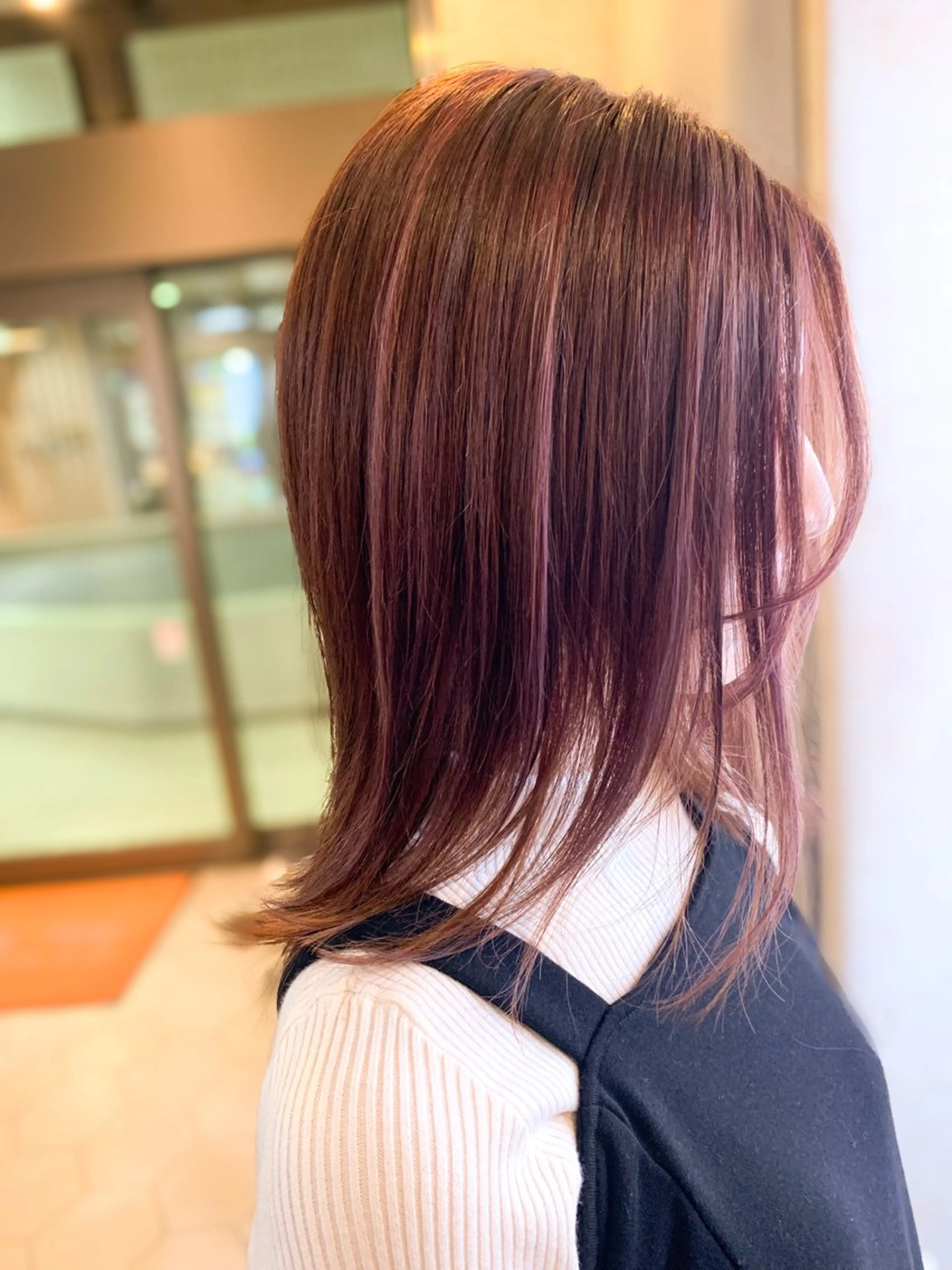 ミディアム ヘアカラー トリートメント ✨縮毛矯正✨髪質改善 ナカシマ ユミのヘアスタイル