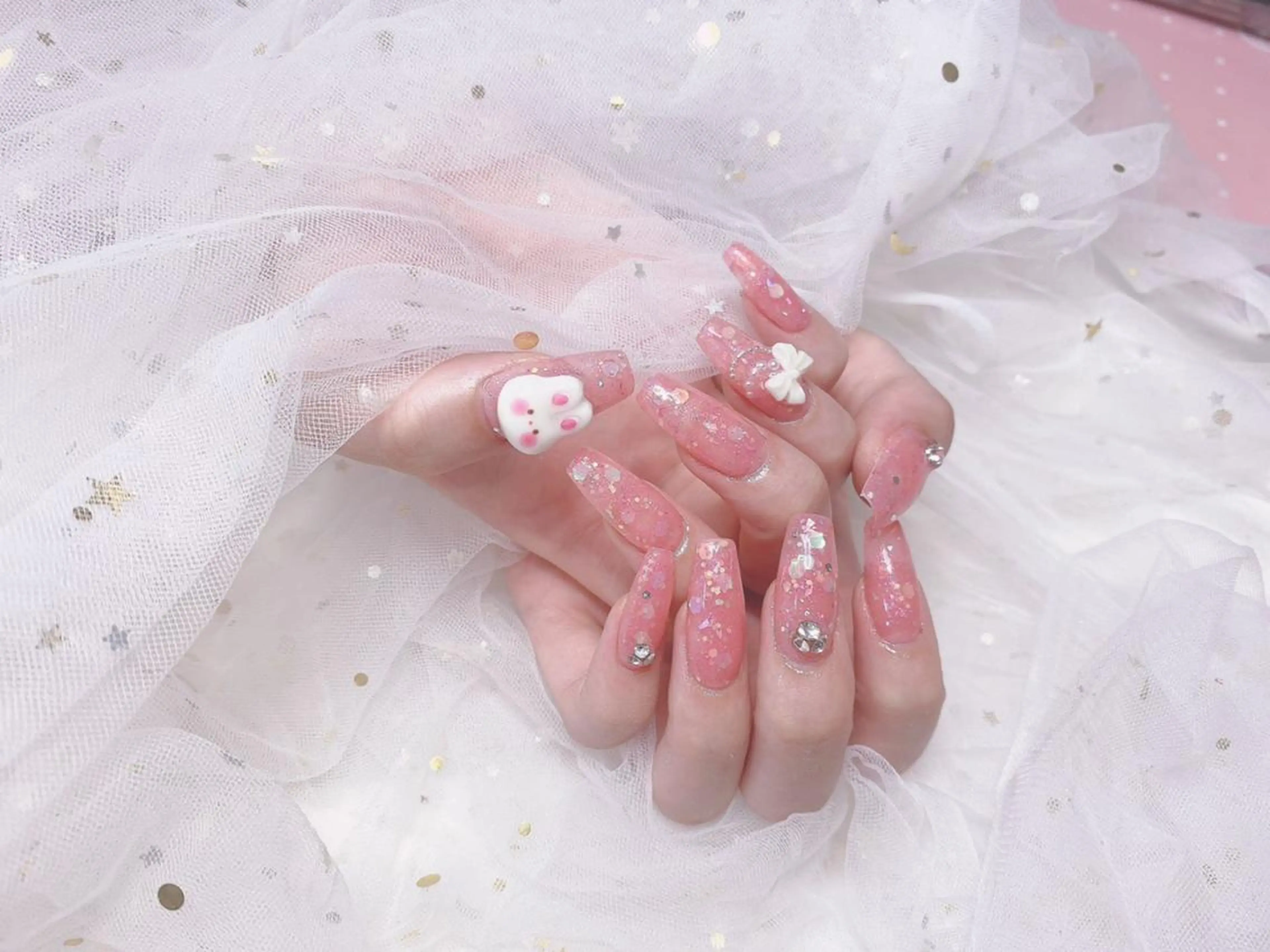 ネイル チークネイル 持ち込み ピンク ジョリ En 💞🦋のネイルデザイン