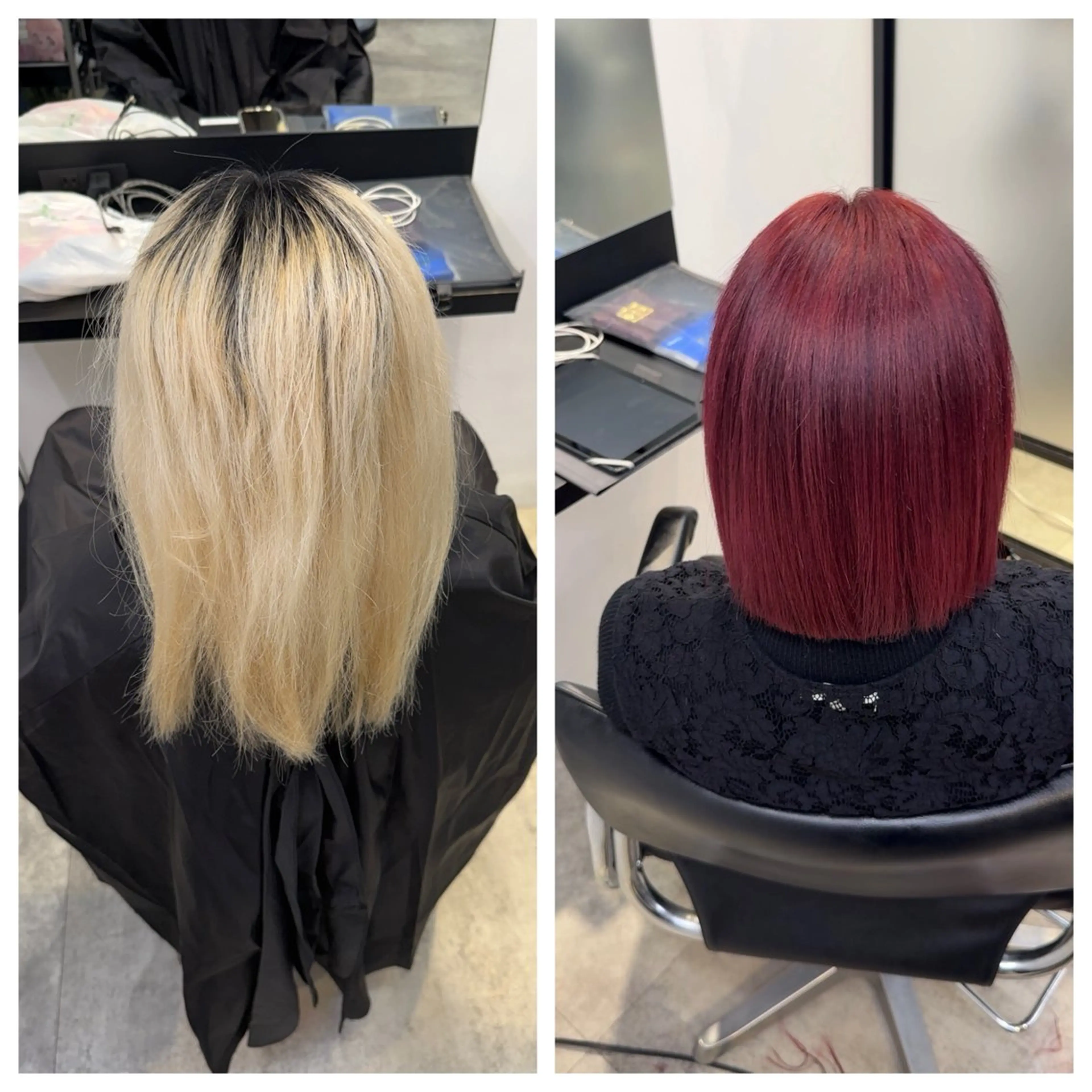 ミディアム 縮毛矯正 ヘアカラー 縮毛矯正 トリートメント け んブリーチ縮毛矯正のヘアスタイル