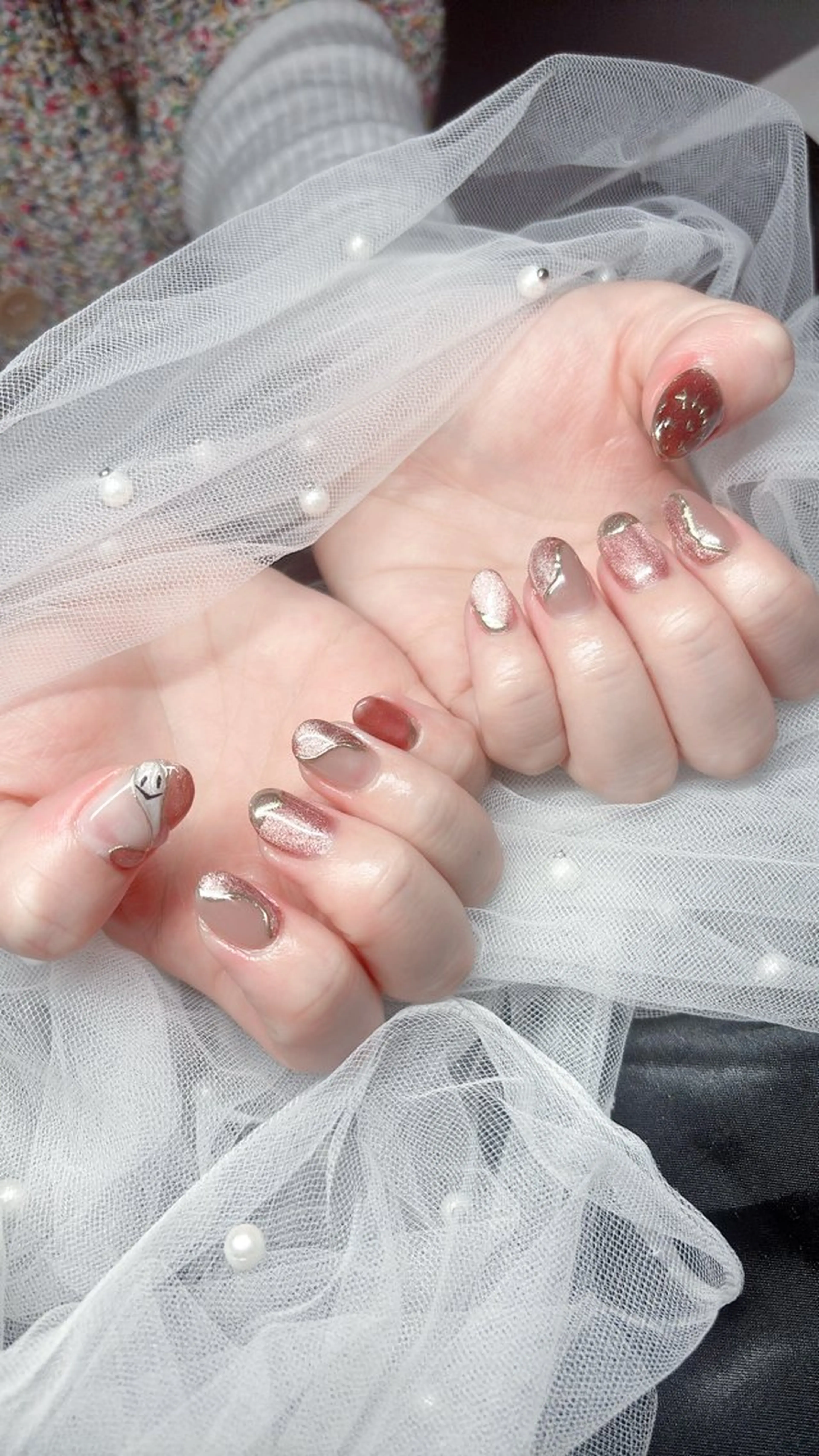 ネイル オーロラネイル 成人式 フットネイル 韓国ネイル ロングネイル Yudia tamakiのネイルデザイン