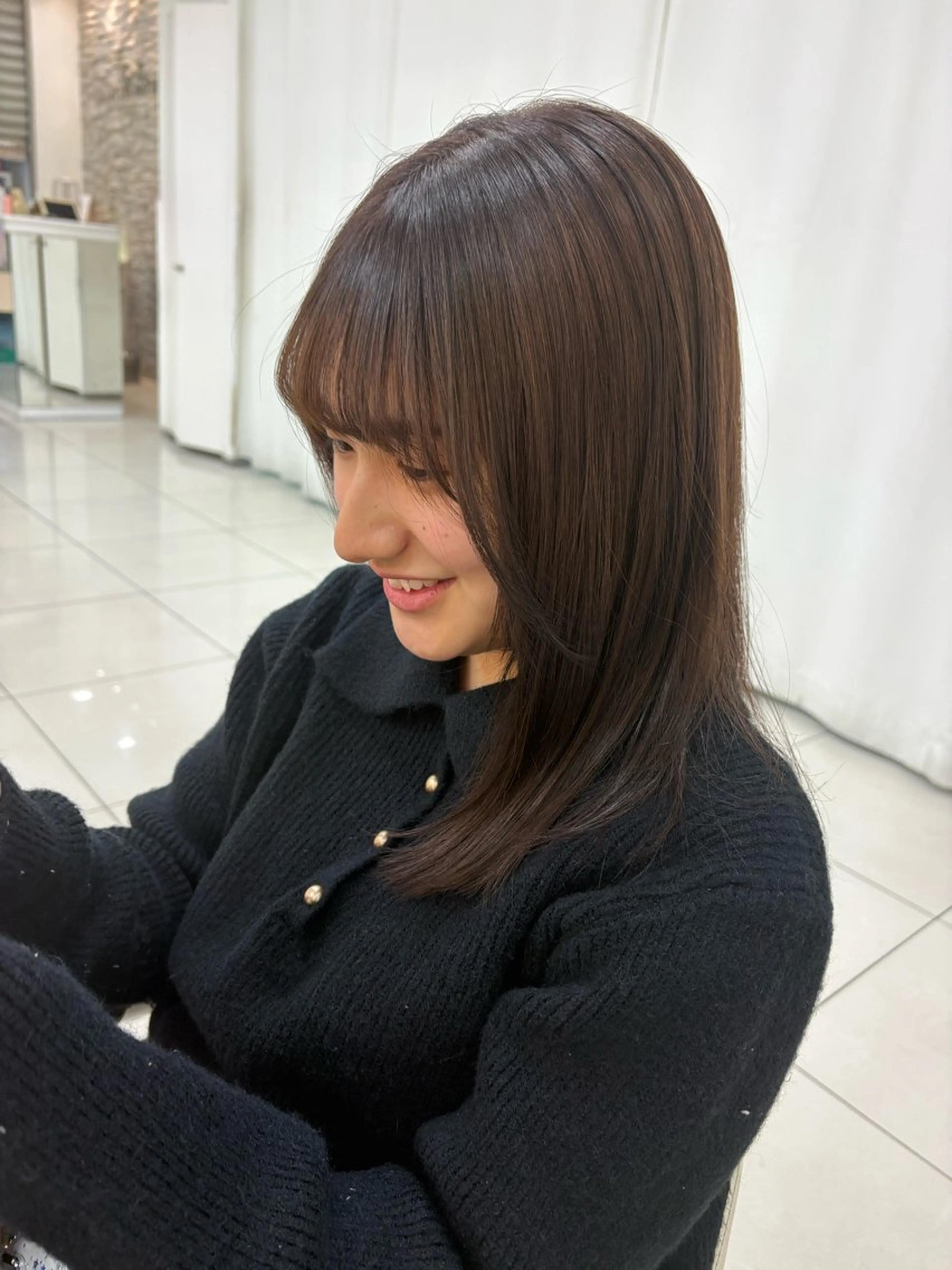 ミディアム カラー パーマ ヘアカラー 縮毛矯正 トリートメント 🌨️Ash平井店 ハセベ🌨️のヘアスタイル