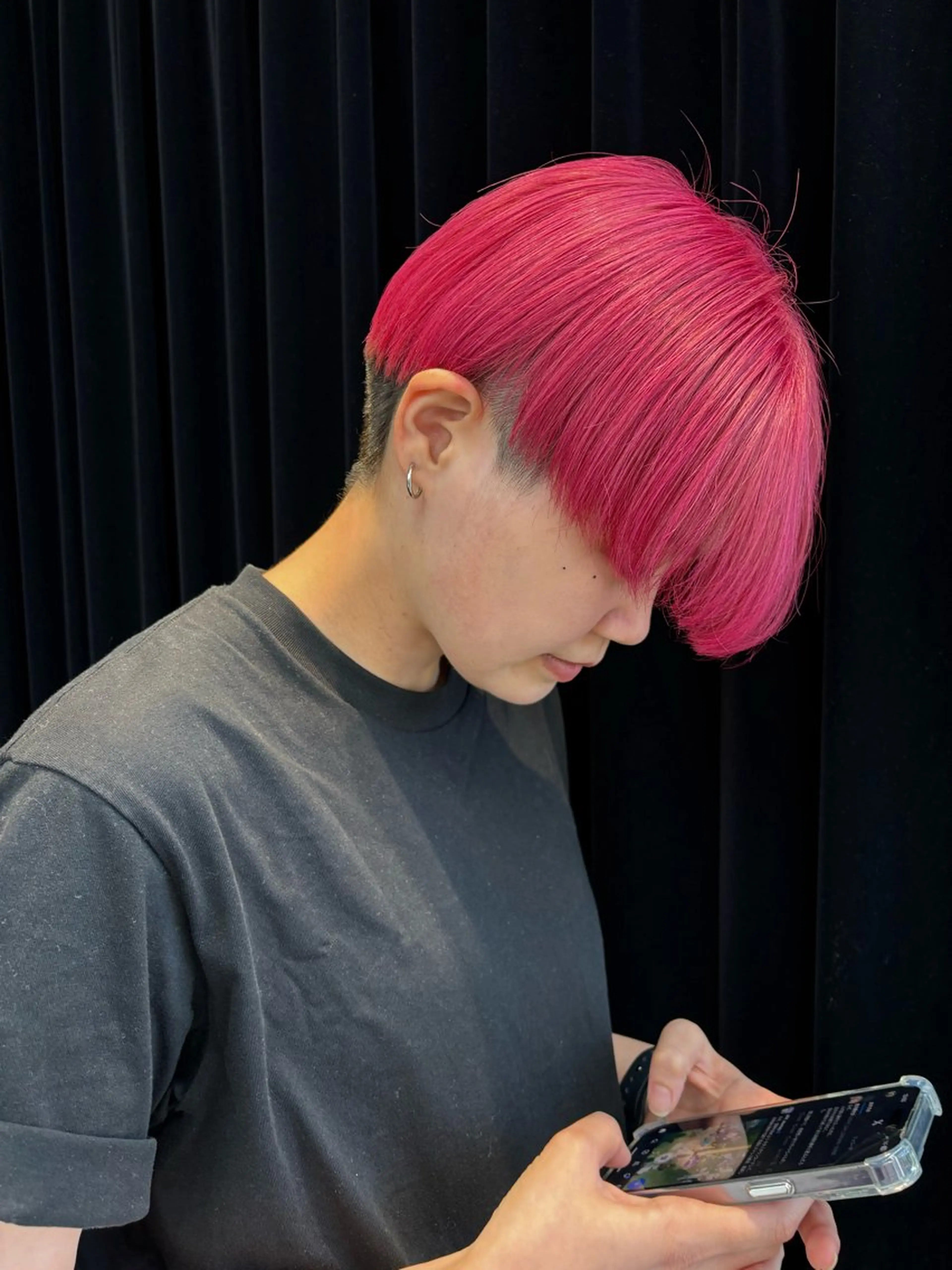 ショート カラー ヘアアレンジ ピンクカラー ヘアカラー 夕羽夢🍓矢場/ 透明感カラーのヘアスタイル