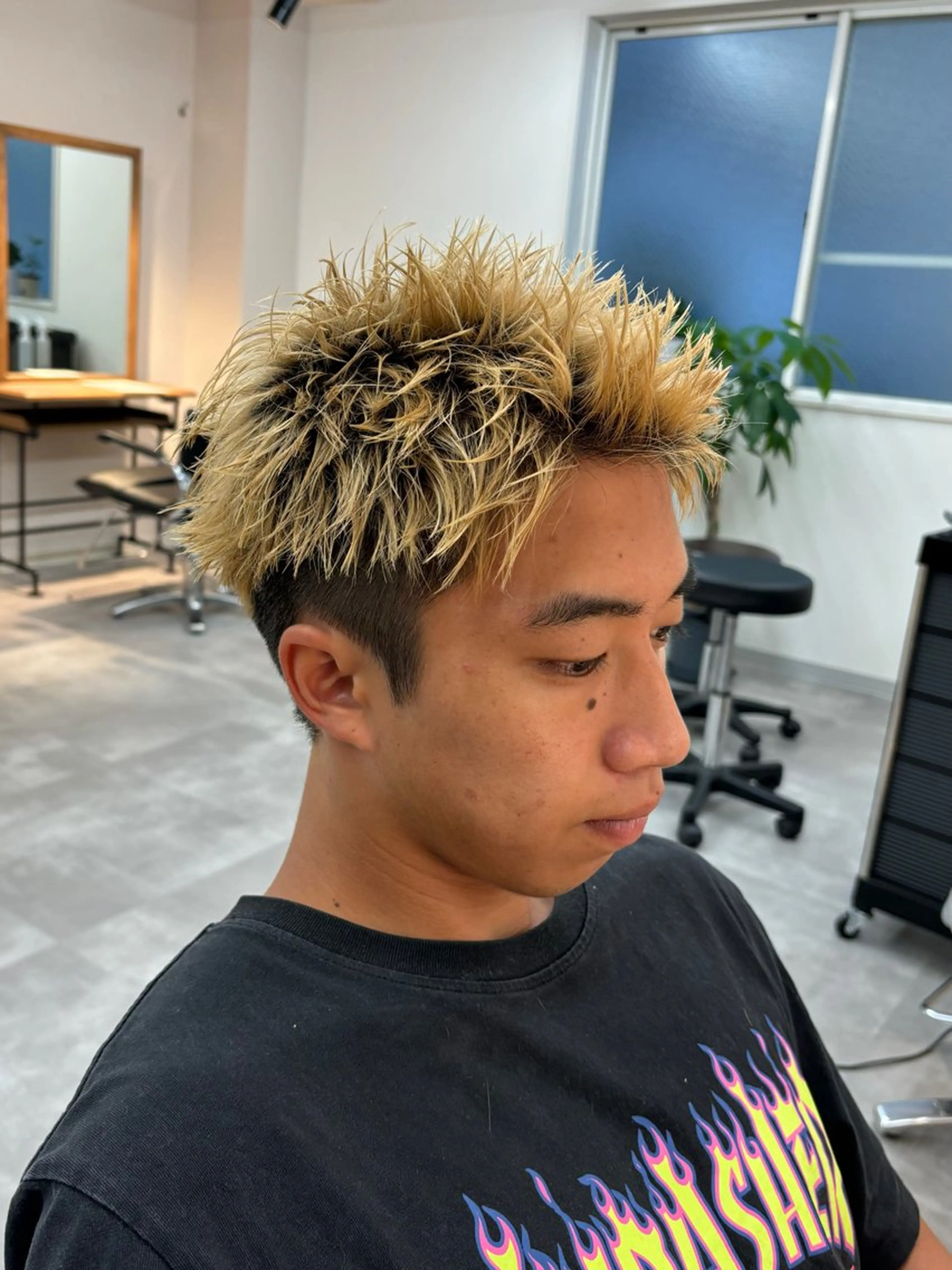 メンズ スパイキーショート カット 保立/フェザーパーマ /メンズカット千葉のヘアスタイル