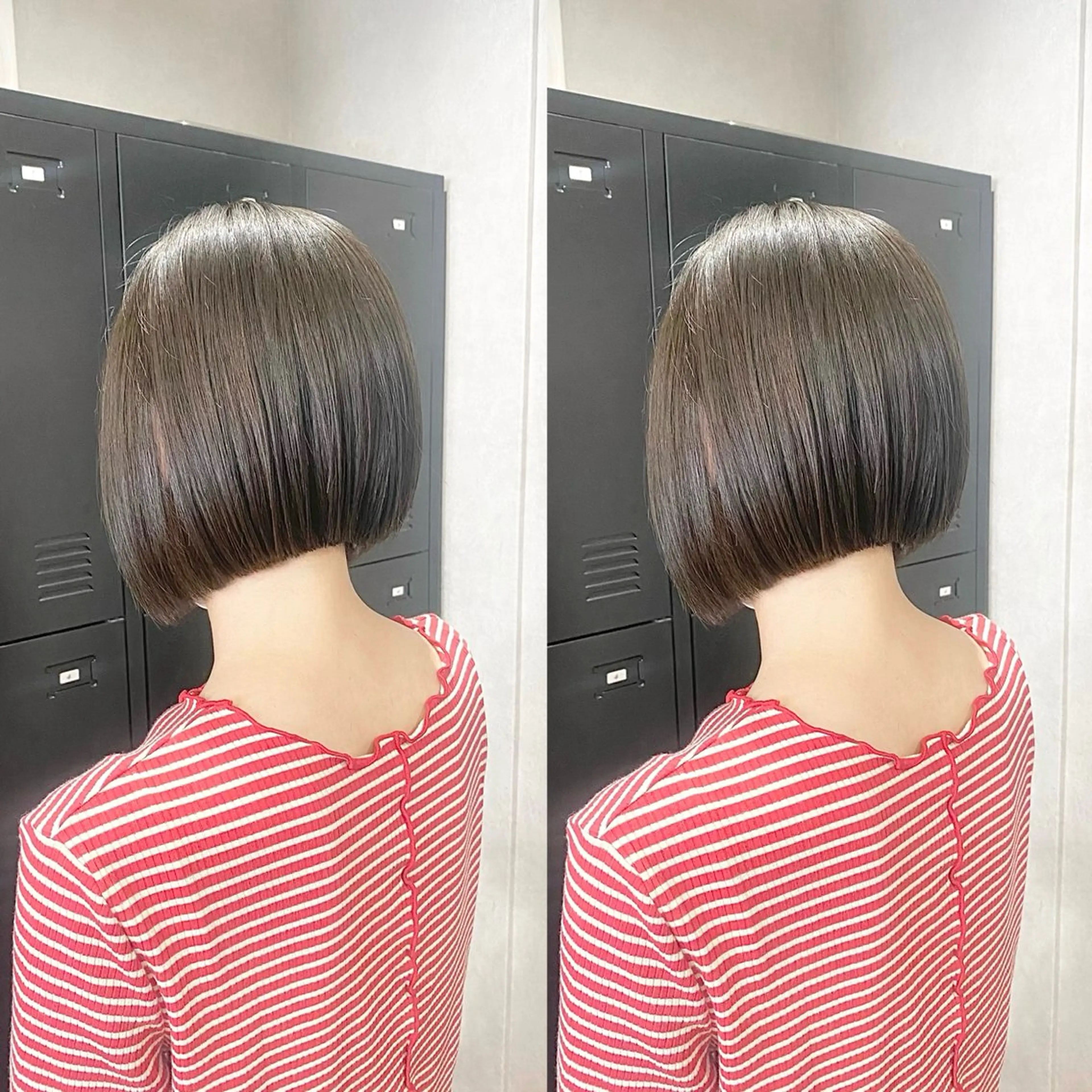 ミディアム ボブ カット ヘアカラー トリートメント ＳＨＩ ＺＵのヘアスタイル